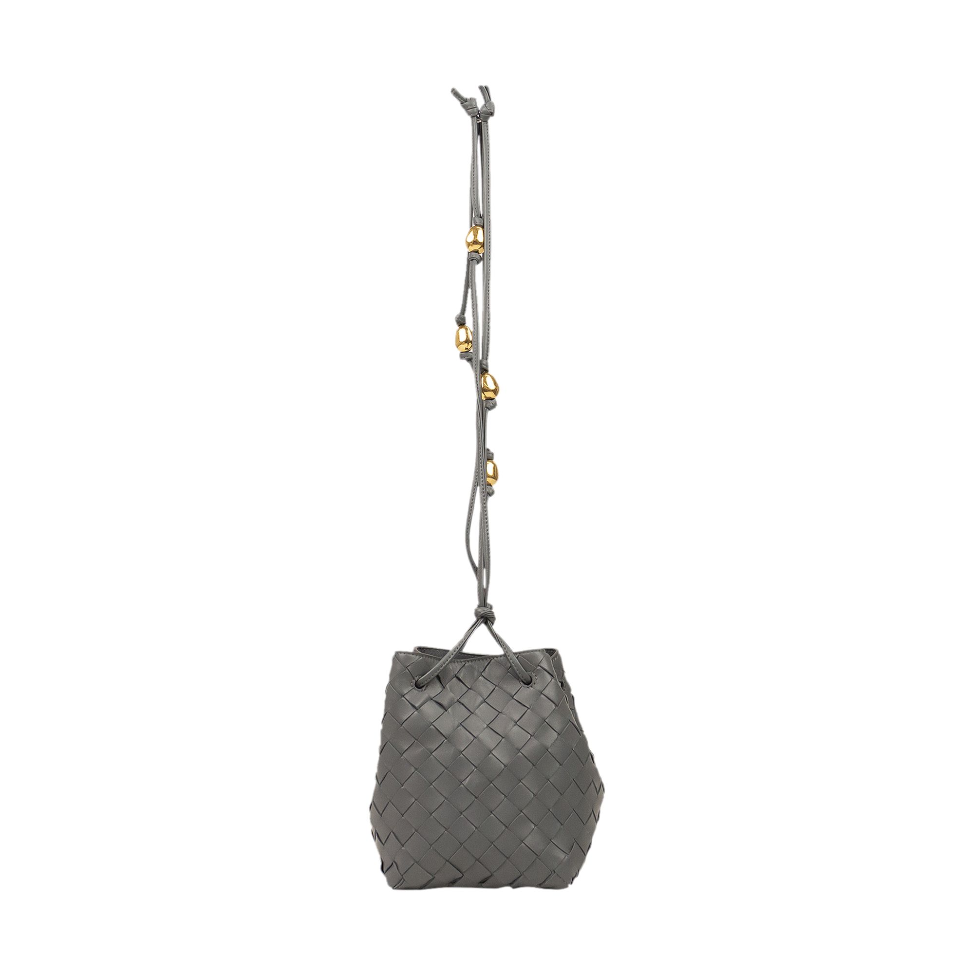 Pre-owned Bottega Veneta Leather Crossbody Bucket Bag 'grey' | Women's Size Onesize