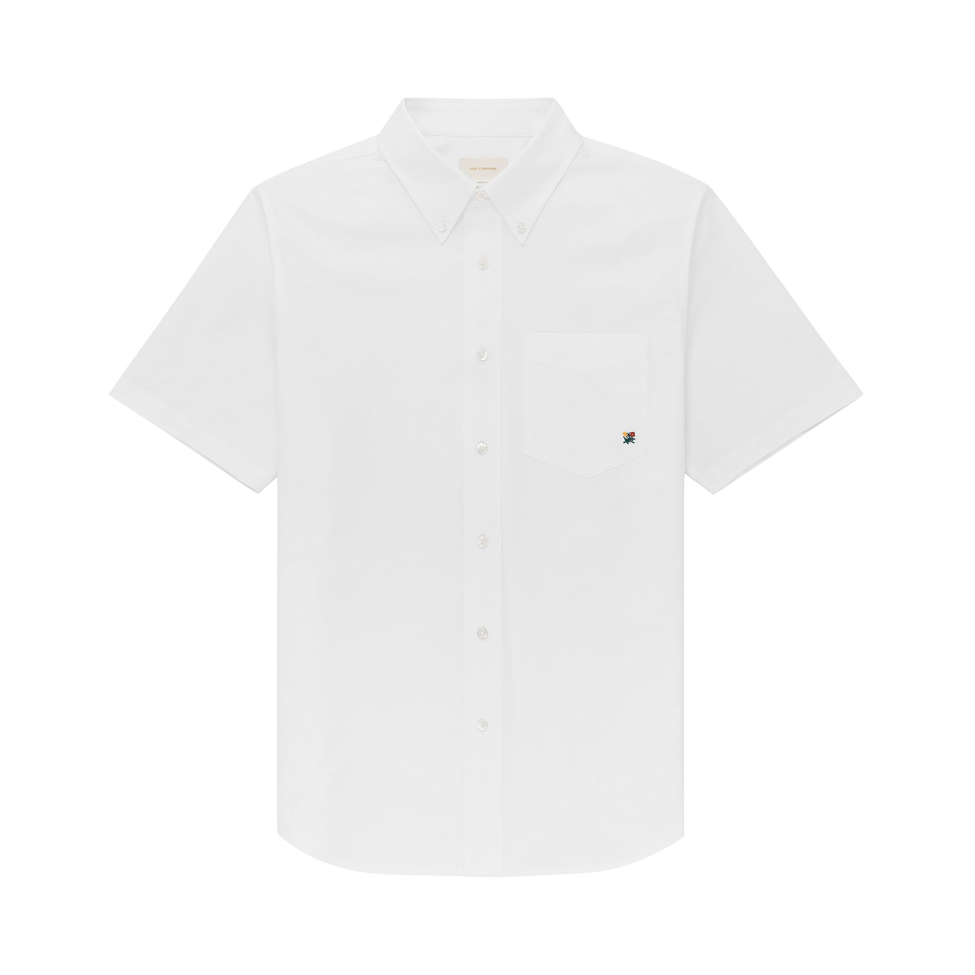 Pre-owned Aimé Leon Dore Crest Short-sleeve Oxford Shirt 'bright White' | Men's Size S