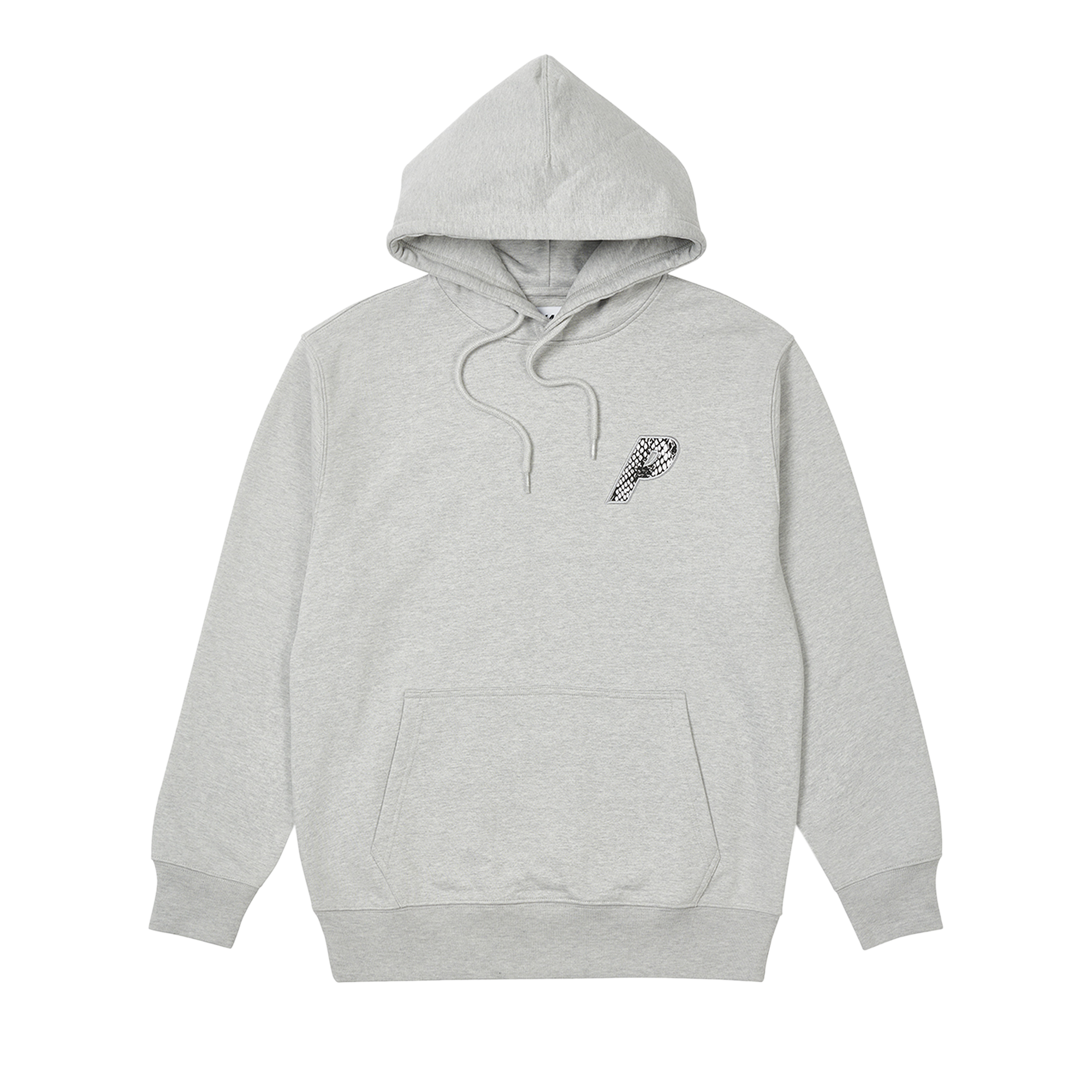 Pre-owned Palace P-3 Snake Appliqué Hood 'grey Marl'