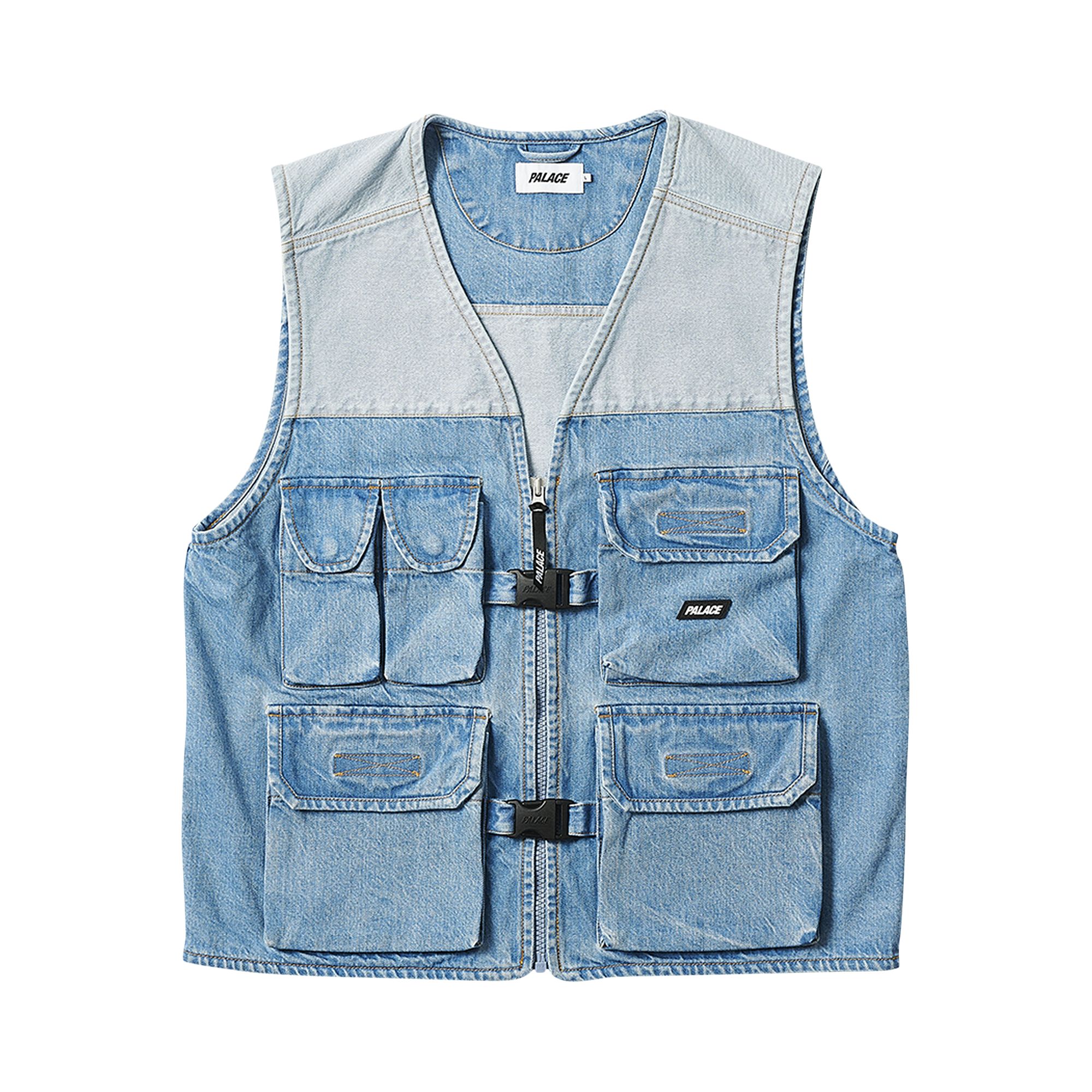 Pre-owned Palace Utility Gilet 'denim' | Blue | Men's Size Xl