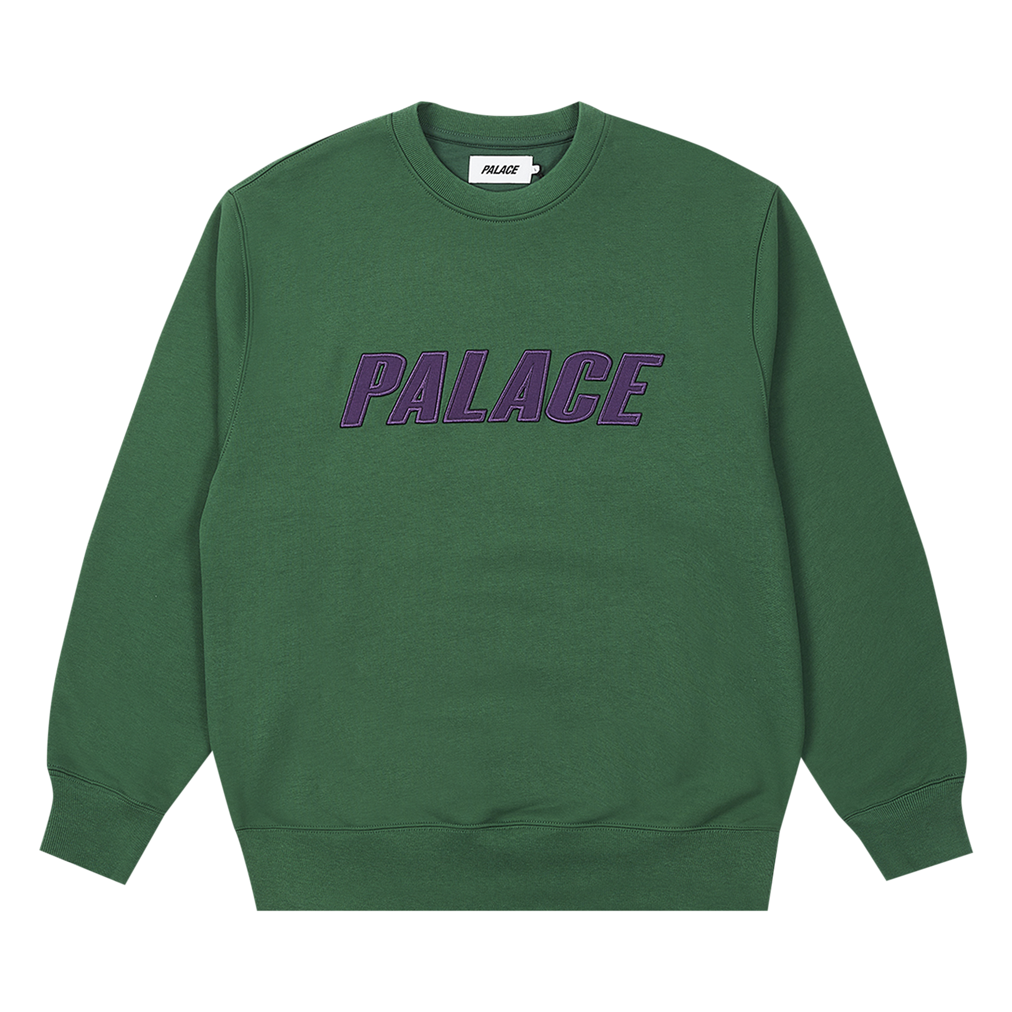 Pre-owned Palace Iridescent Appliqué Crew 'huntsman' In Green