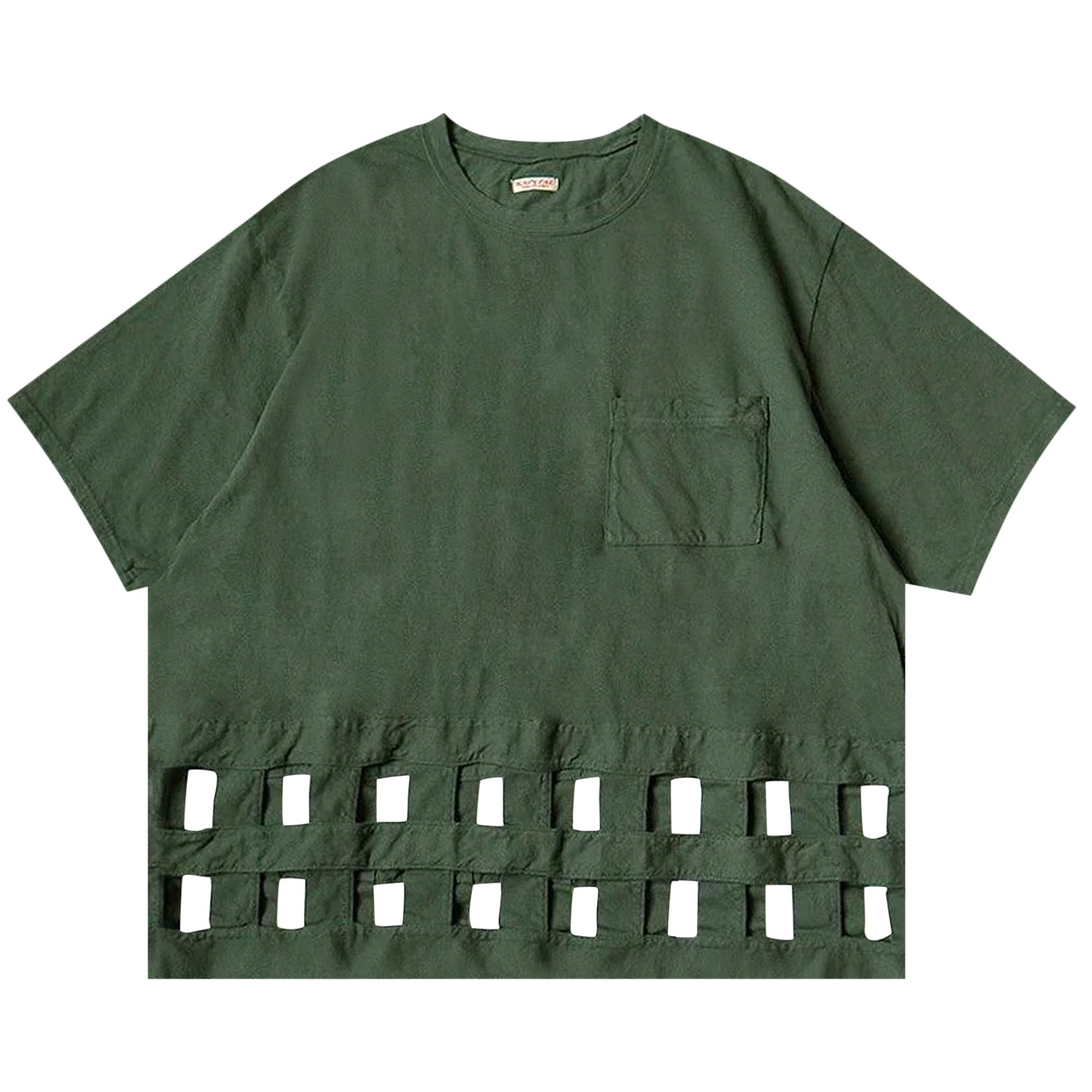 Pre-owned Kapital 20 / -jersey Windowpane T-shirt 'green' | Men's Size 3