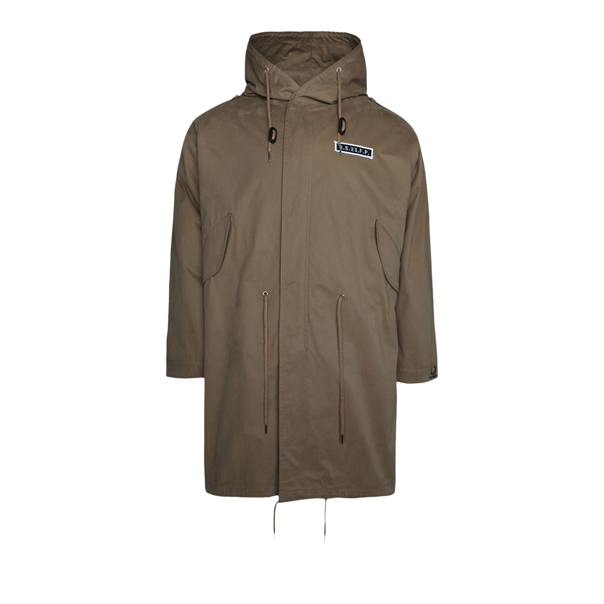 Pre-owned Fred Perry X Raf Simons Printed Parka 'almond' | Tan | Men's Size M In Brown