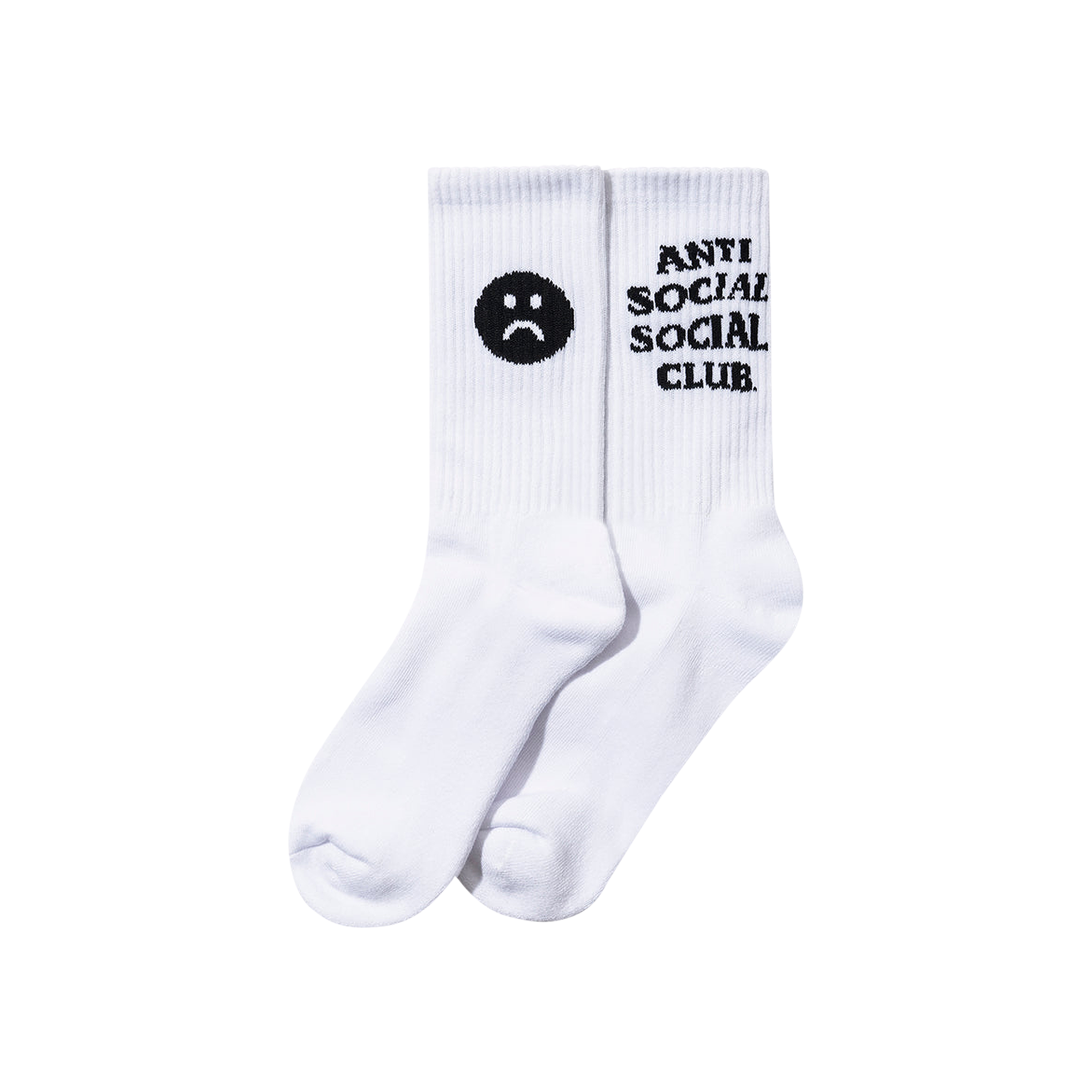Pre-owned Anti Social Social Club Moody Feet Sad Socks 'white'