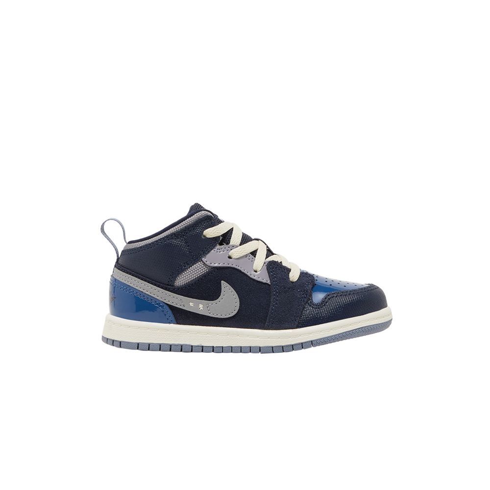 Pre-owned Air Jordan 1 Mid Se Craft Td 'inside Out - Obsidian' | Blue | Infant Size 7