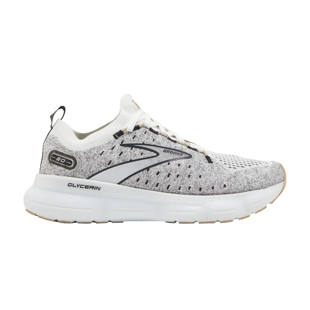 Pre-owned Brooks Wmns Glycerin Stealthfit 20 'white Black Cream' In Grey