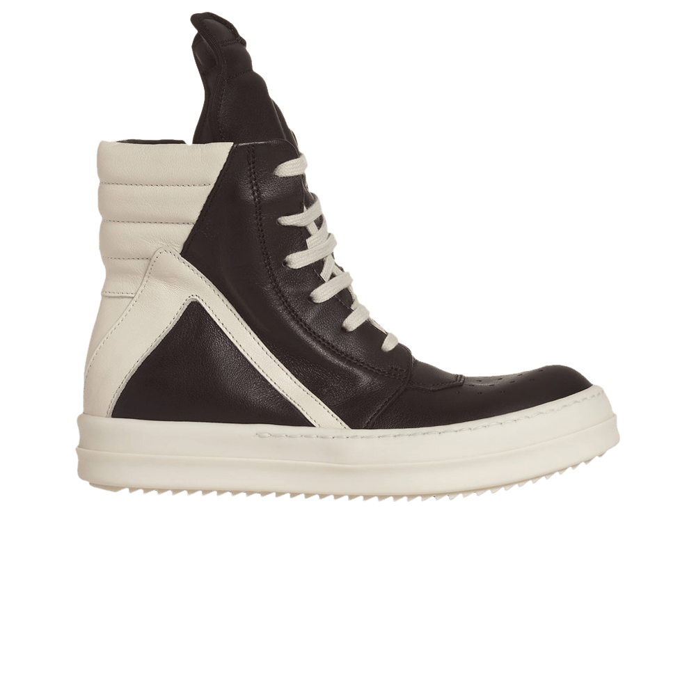 Black & Off-White Geobasket Sneakers by Rick Owens on Sale