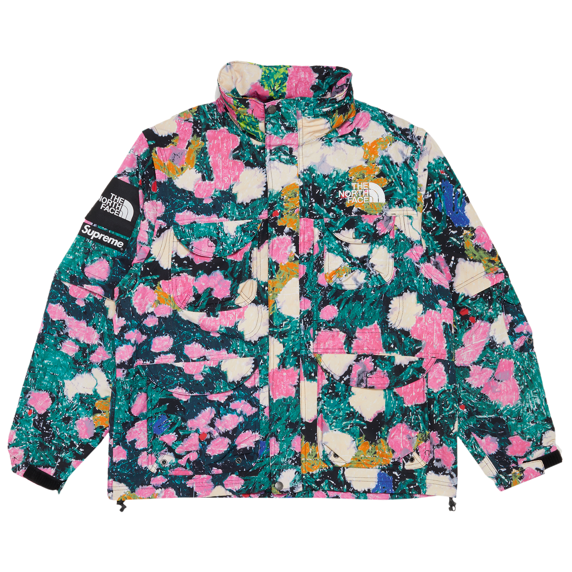 Pre-owned Supreme X The North Face Trekking Convertible Jacket 'flowers' In Multi-color