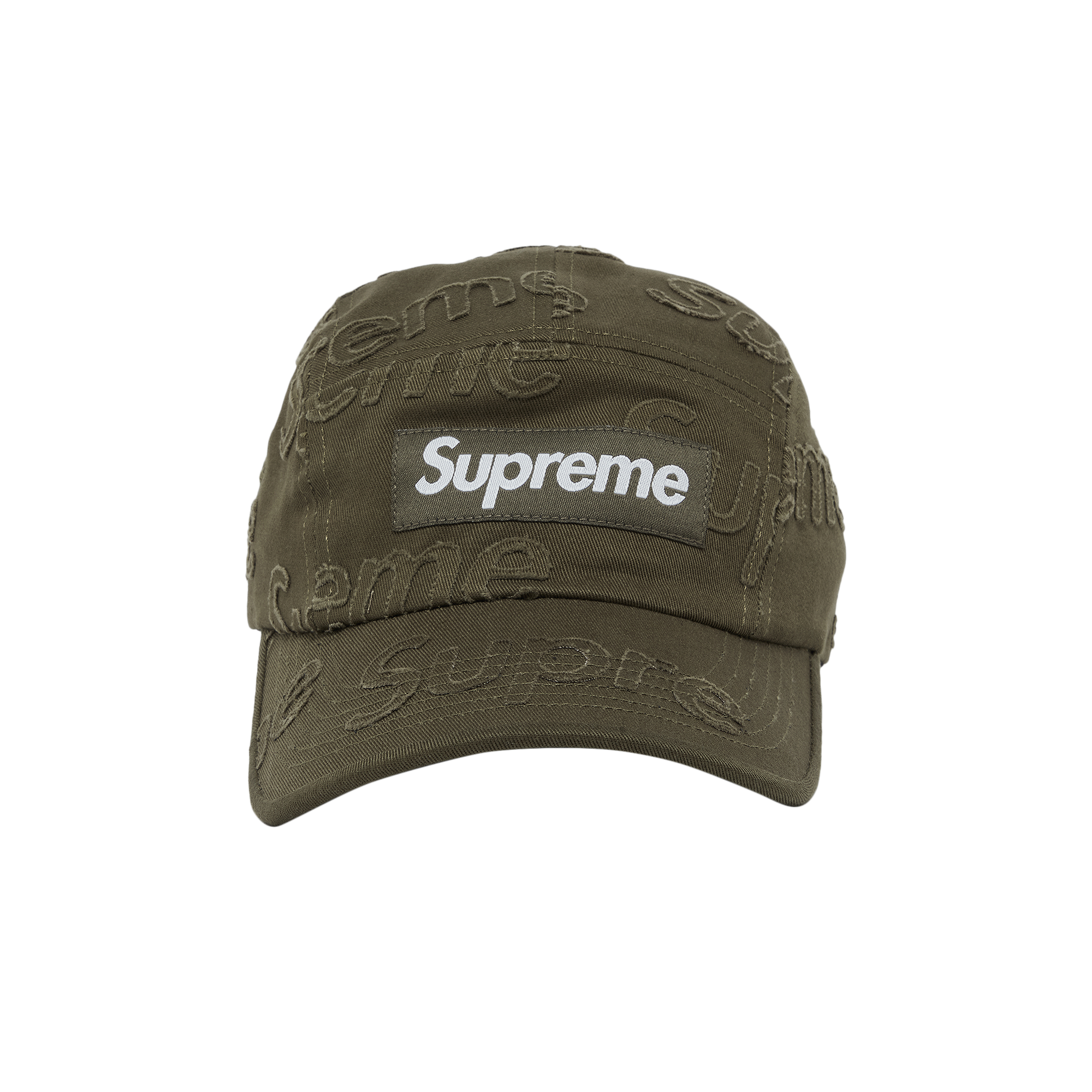 Pre-owned Supreme Lasered Twill Camp Cap 'olive' In Green