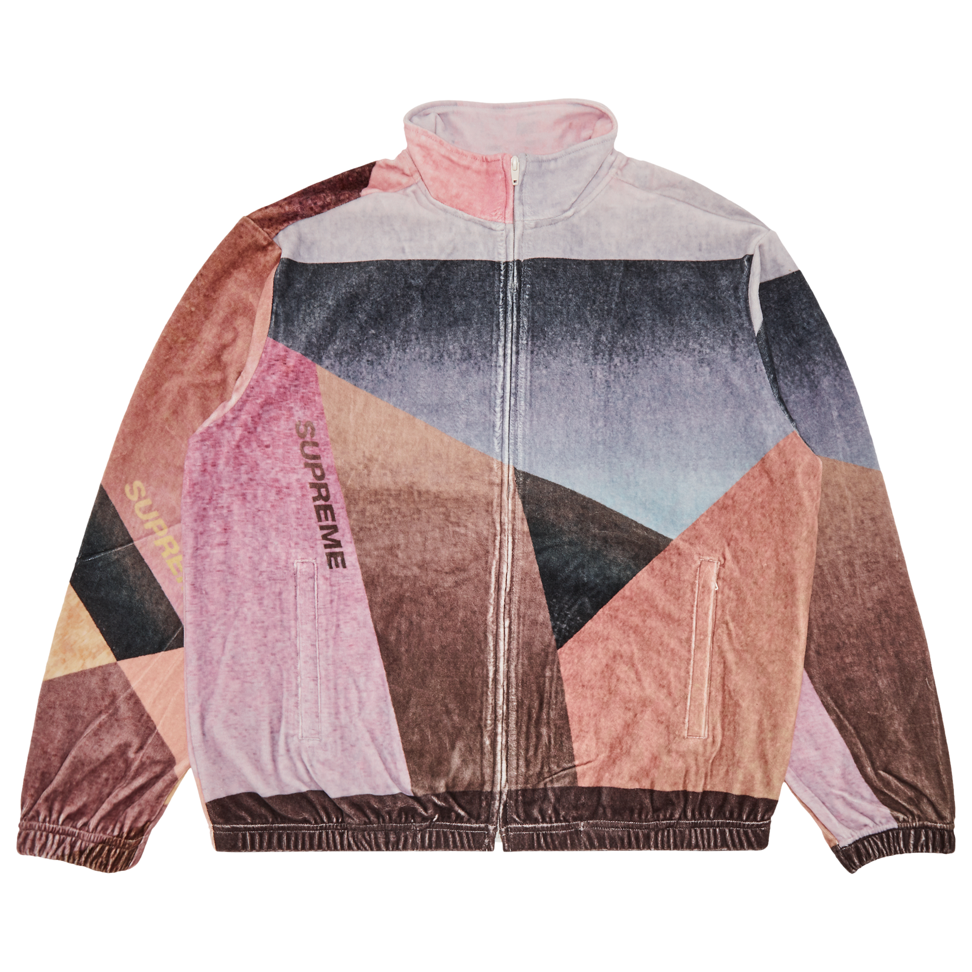 Pre-owned Supreme Geo Velour Track Jacket 'pink'
