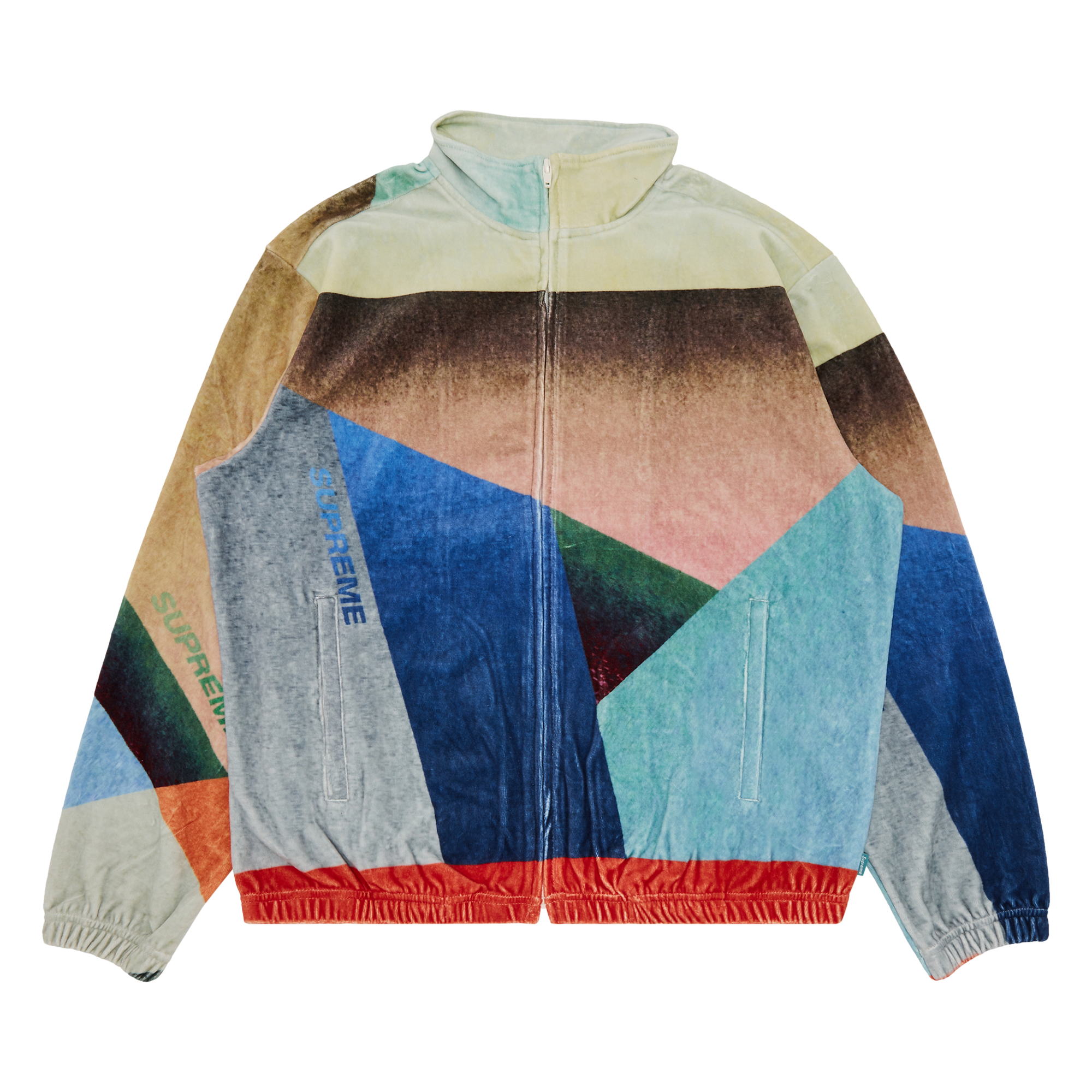 Pre-owned Supreme Geo Velour Track Jacket 'multicolor' In Multi-color