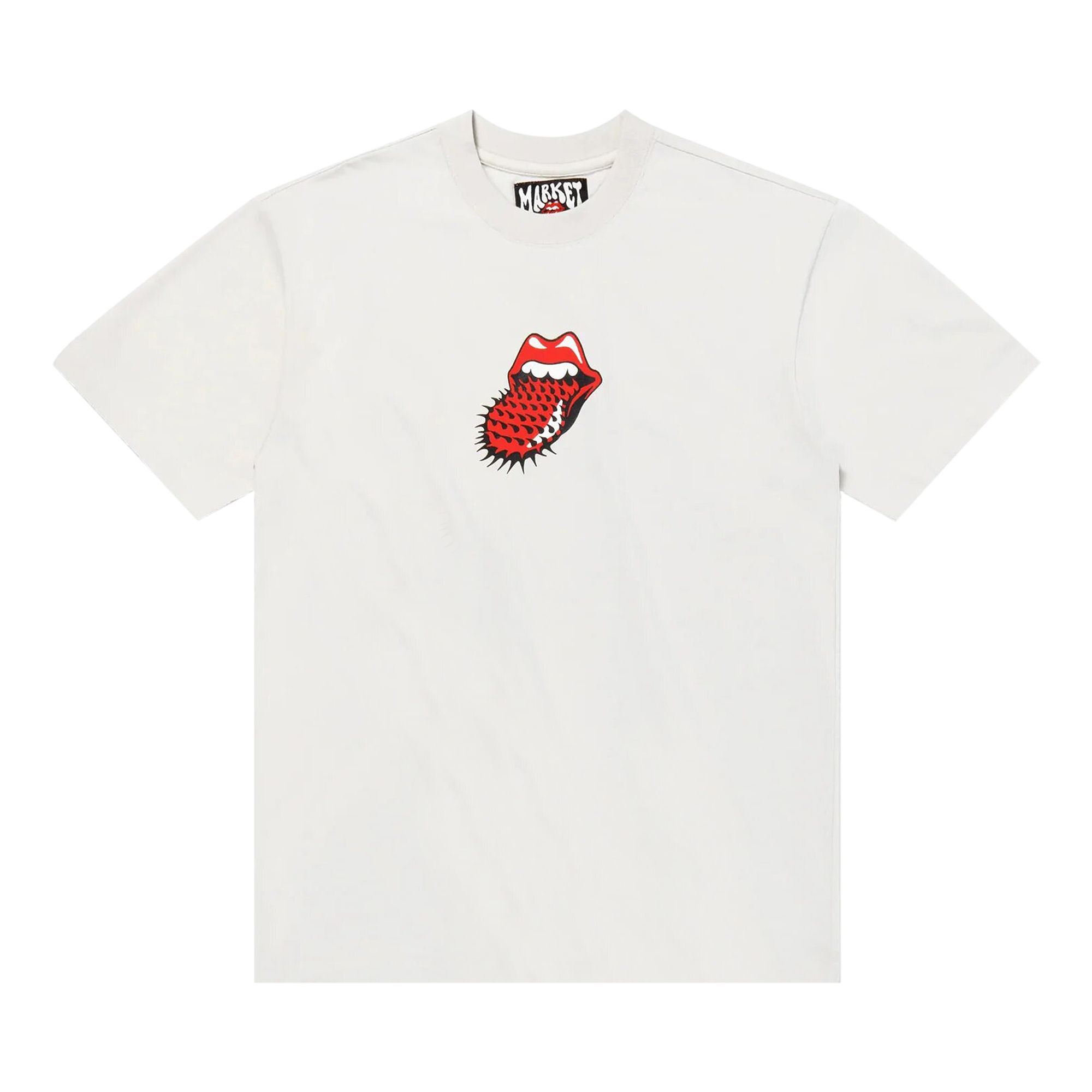 Pre-owned Market X Rolling Stones Never Satisfied Short-sleeve Tee 'cream' | Men's Size M In White