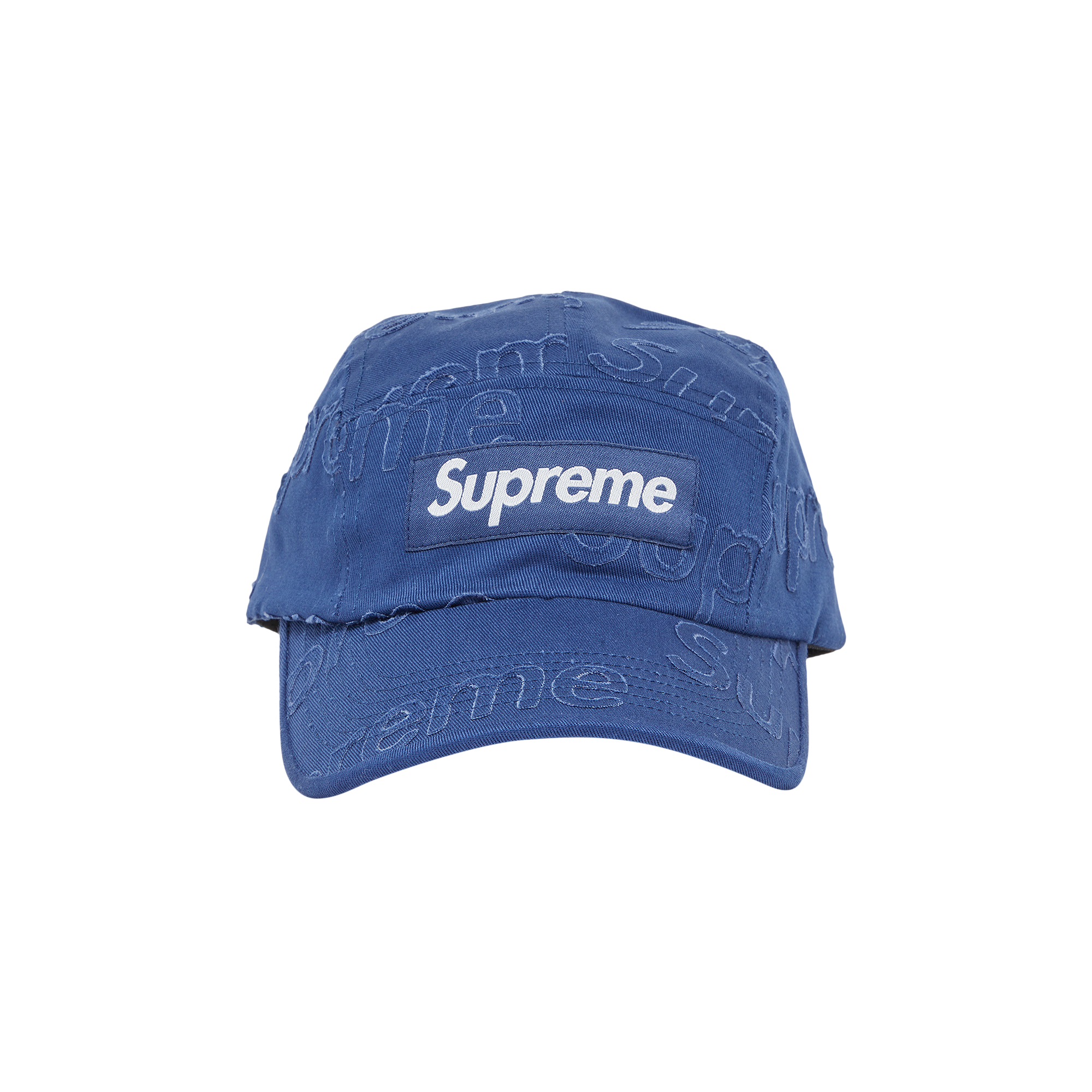 Pre-owned Supreme Lasered Twill Camp Cap 'navy' In Blue
