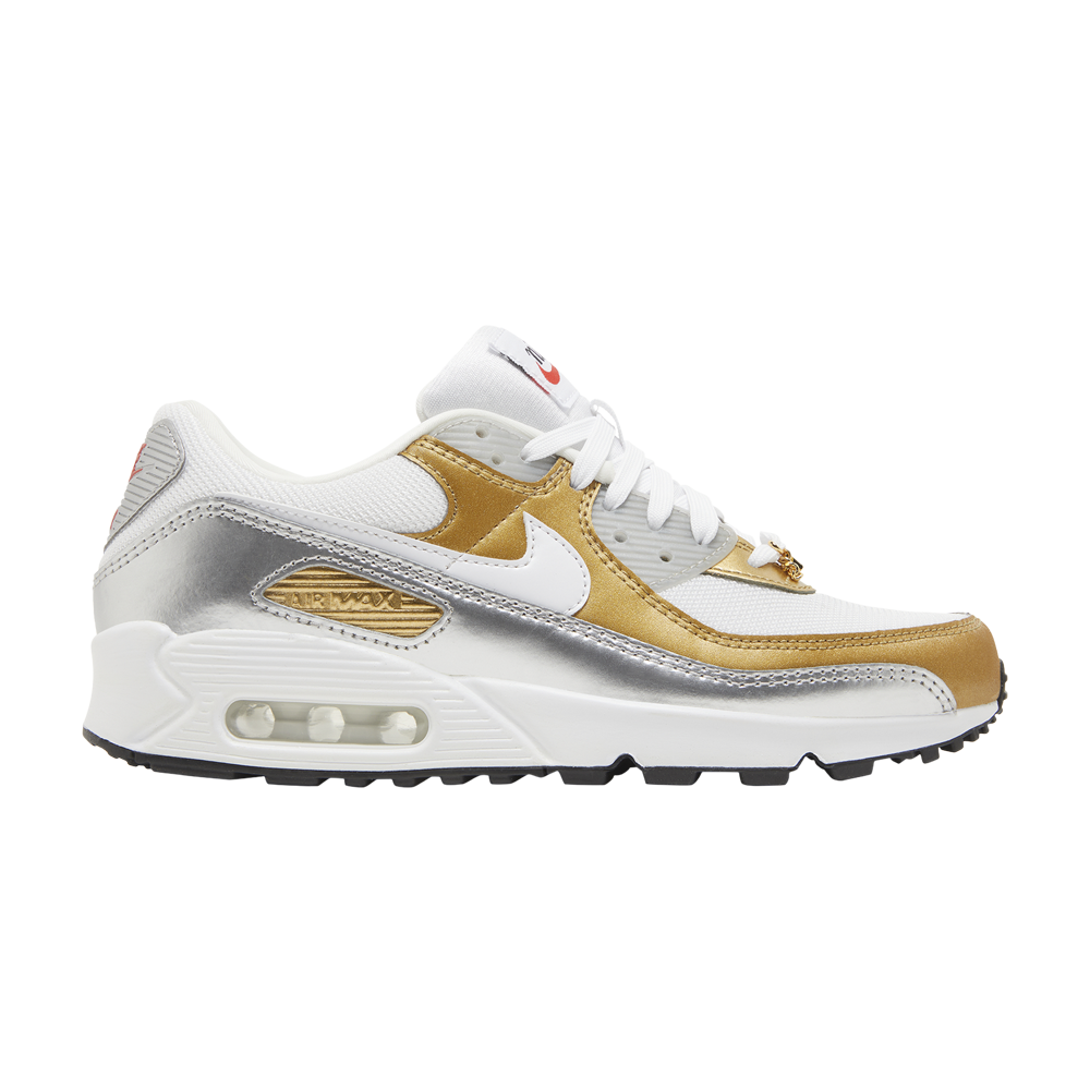 Pre-owned Nike Wmns Air Max 90 Se 'metallic' In Gold