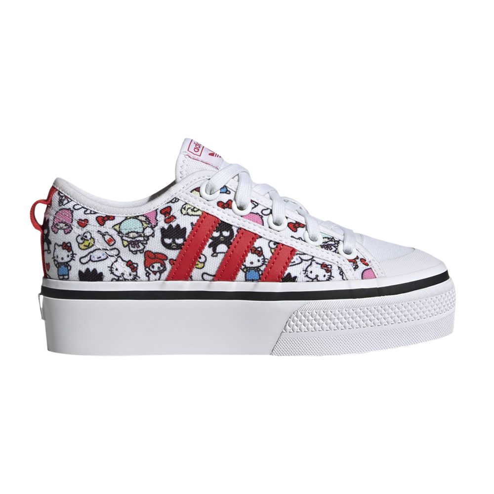 Pre-owned Adidas Originals Adidas Hello Kitty X Nizza Platform J 'hello Kitty And Friends' | White | Kid's Size 6.5