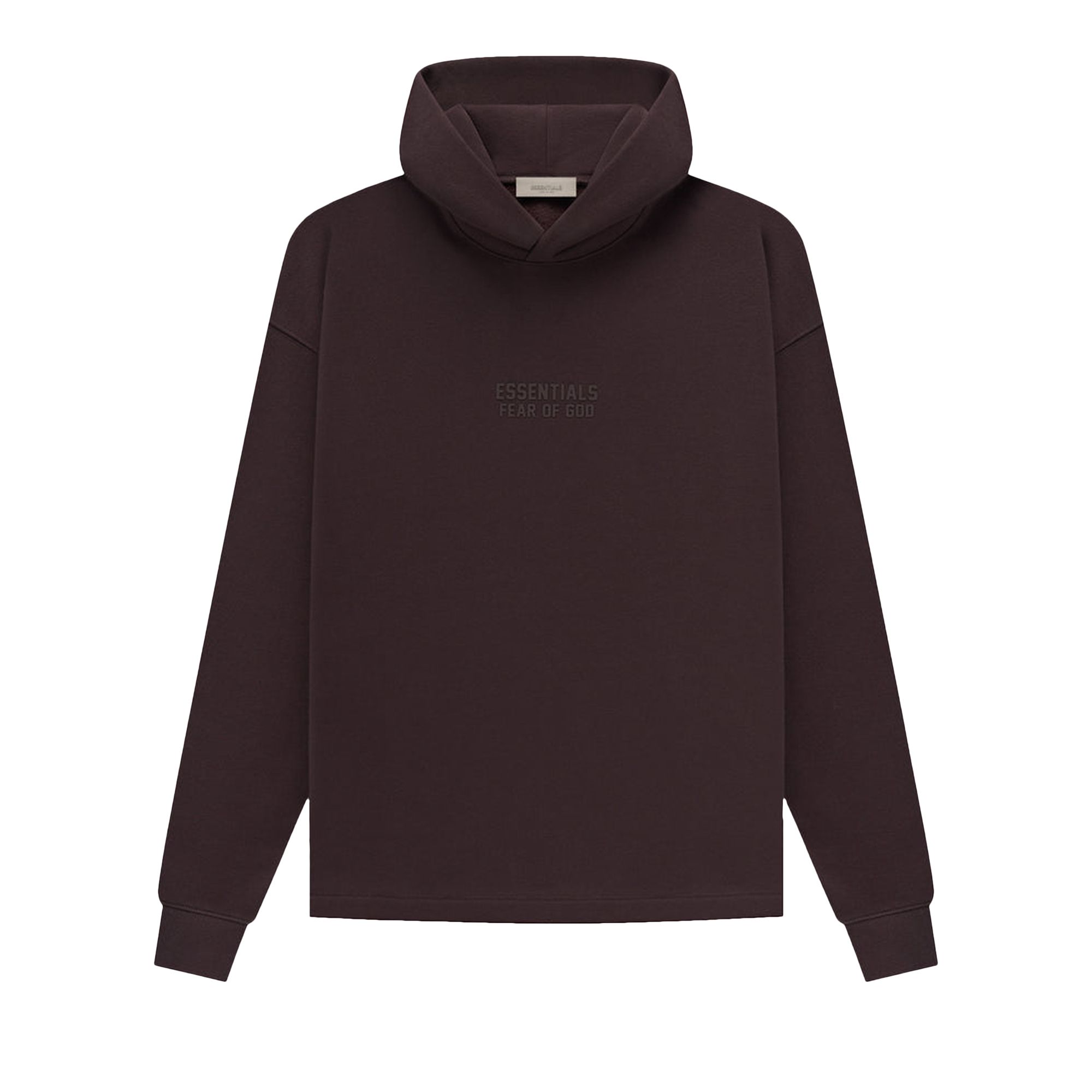 Pre-owned Essentials Fear Of God Relaxed Hoodie 'plum' In Brown