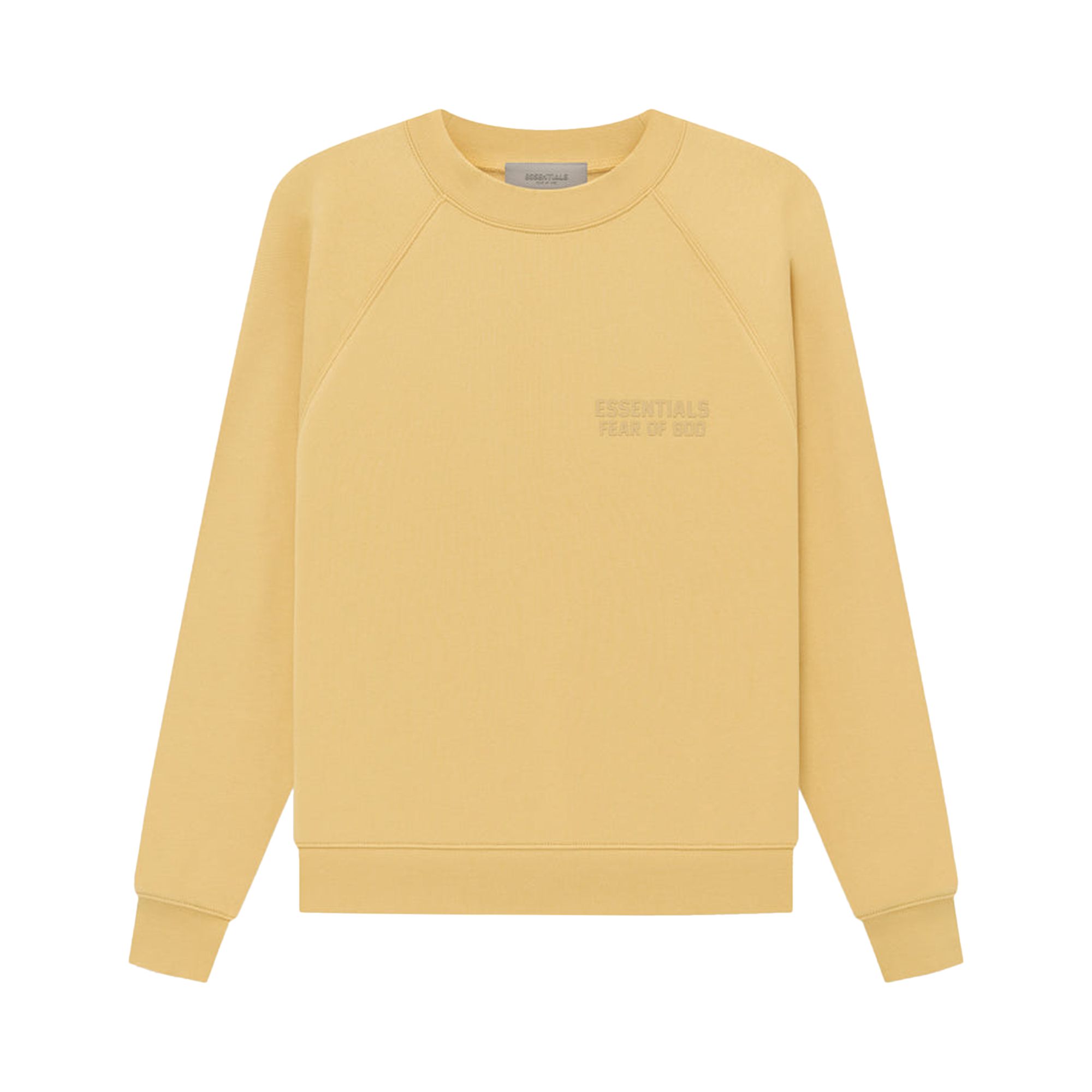 Pre-owned Essentials Fear Of God Crewneck Sweatshirt 'light Tuscan' In Yellow