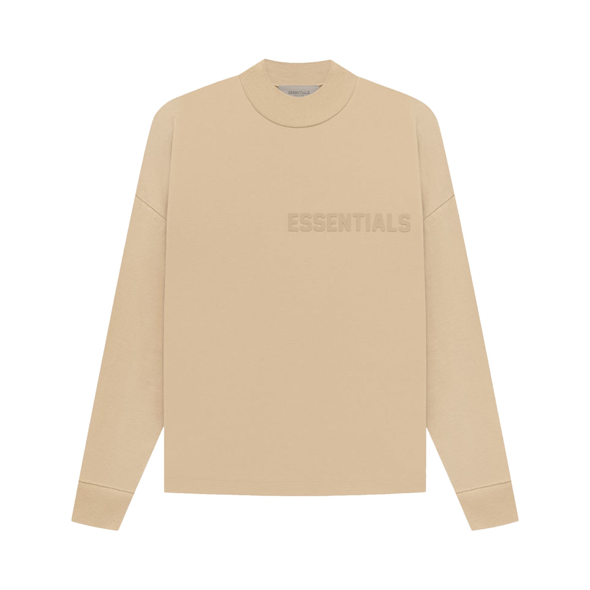 Pre-owned Essentials Fear Of God Long-sleeve Tee 'sand' In Tan