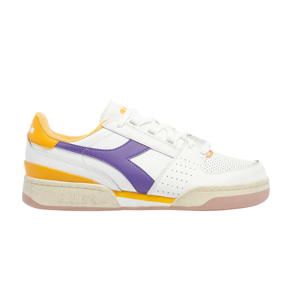 Pre-owned Diadora Davis Leather 'beeswax Purple' In White
