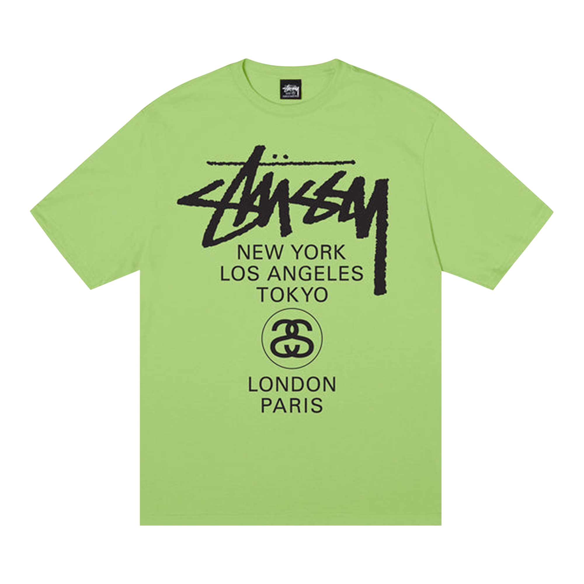 Pre-owned Stussy World Tour Tee 'tea' In Green
