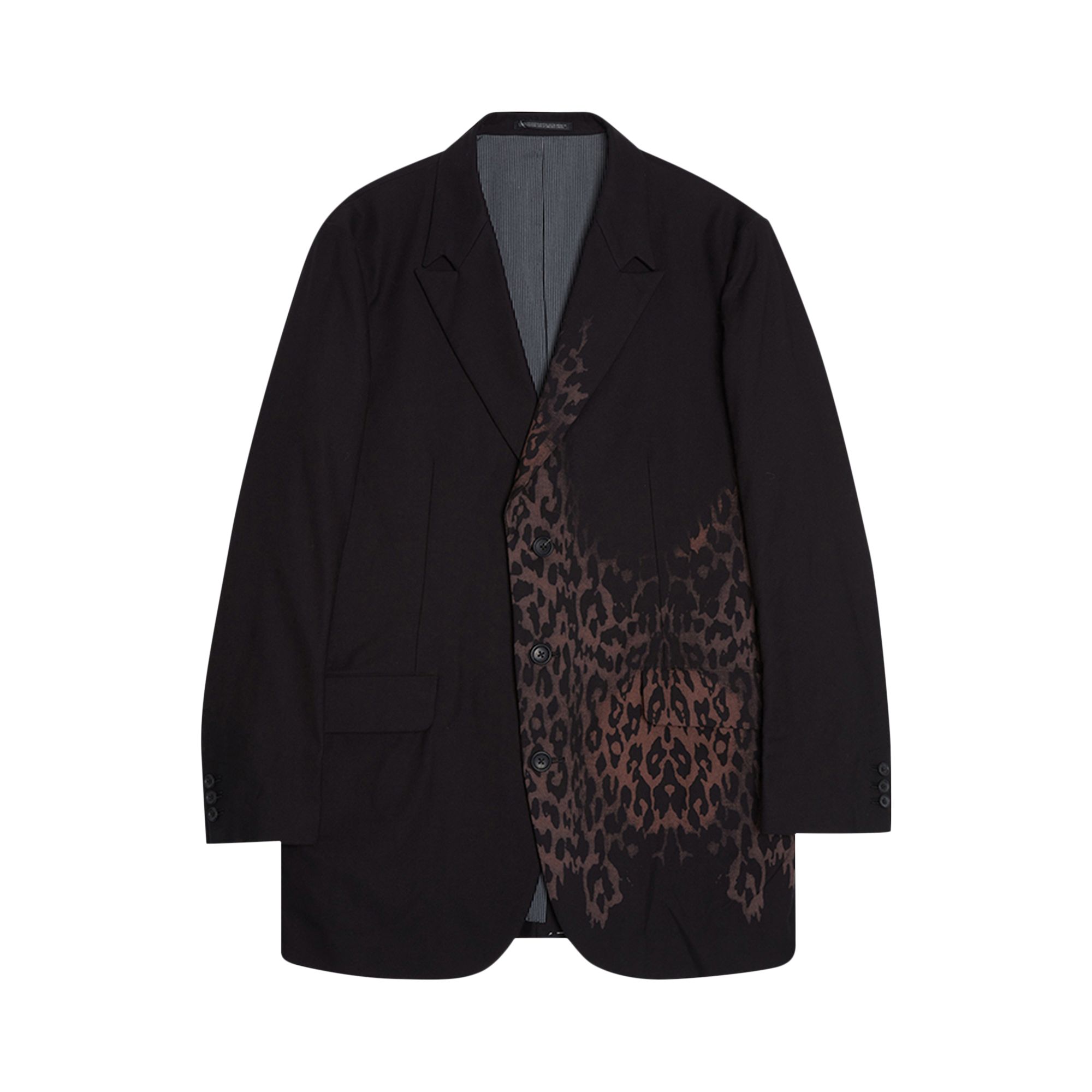 Pre-owned Yohji Yamamoto Pour Homme Leopard Jacket 'black' | Men's Size 4