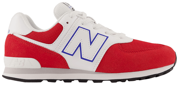 New Balance 574 Big Kid Wide Team Red White