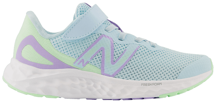 New Balance Fresh Foam Arishi v4 Bungee Lace Top Strap Little Kid Blue Lilac Glow