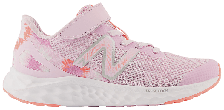 New Balance Fresh Foam Arishi v4 Bungee Lace Top Strap Little Kid Raspberry Tie Dye