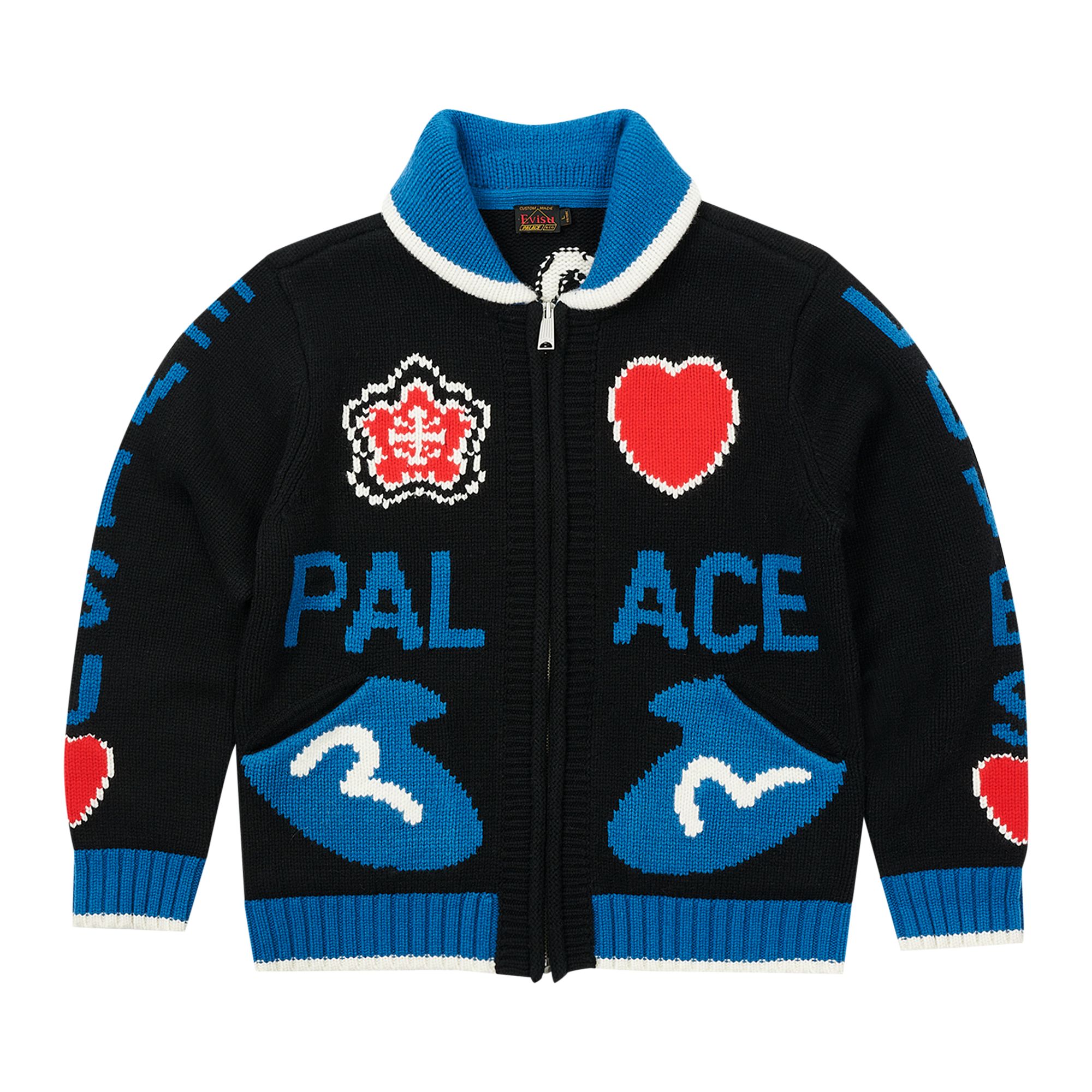 PALACE PALACE X EVISU COWICHAN KNIT 'BLACK'