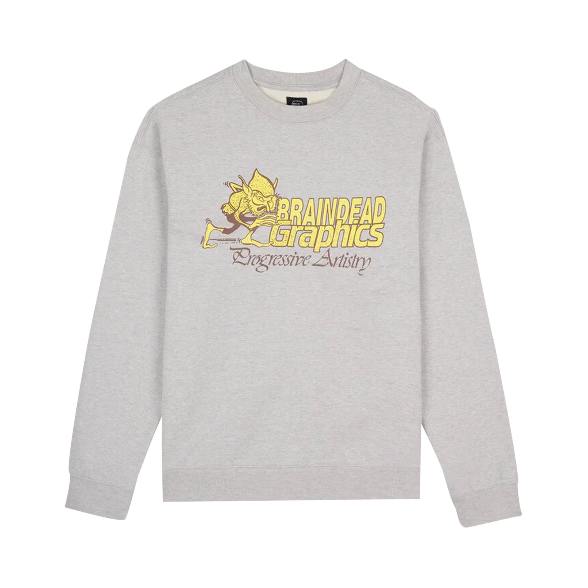 Pre-owned Brain Dead Progressive Artistry Crewneck Sweatshirt 'heather Grey'