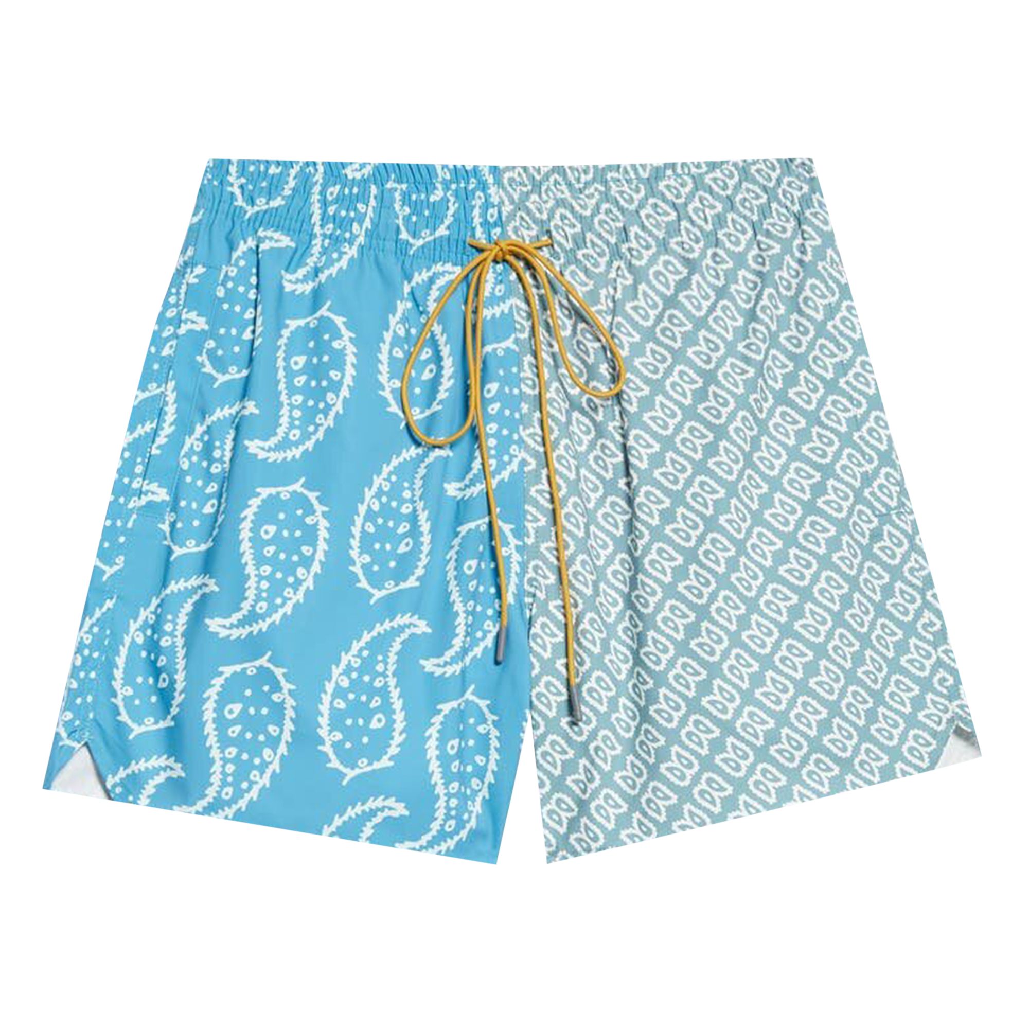 Pre-owned Rhude Paisley Trunks 'marine/sage/pink' In Blue