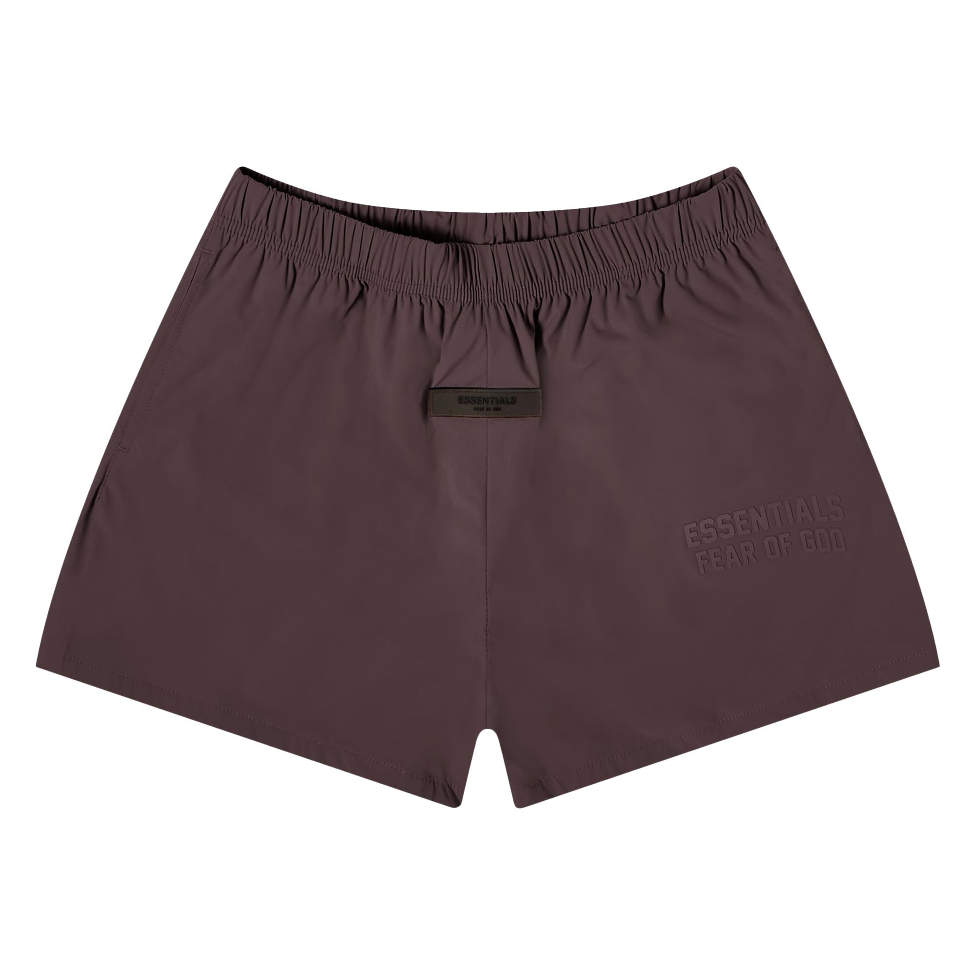 Pre-owned Essentials Fear Of God  Running Nylon Short 'plum' In Brown