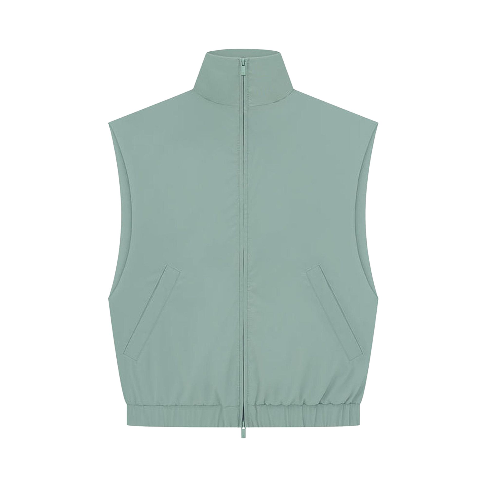 Pre-owned Essentials Fear Of God  Running Nylon Vest 'sycamore' In Green
