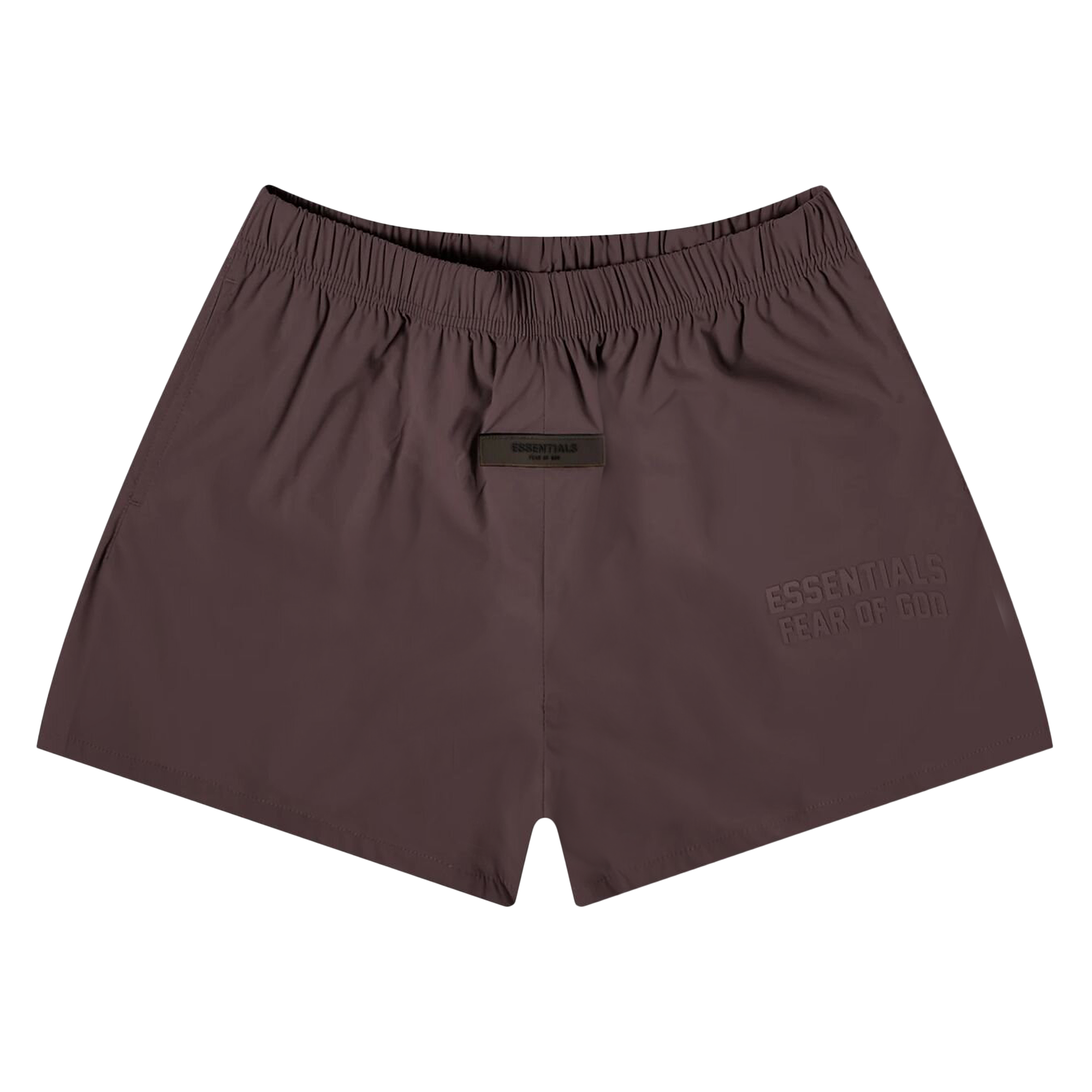Pre-owned Essentials Fear Of God  Running Nylon Short 'plum' In Brown
