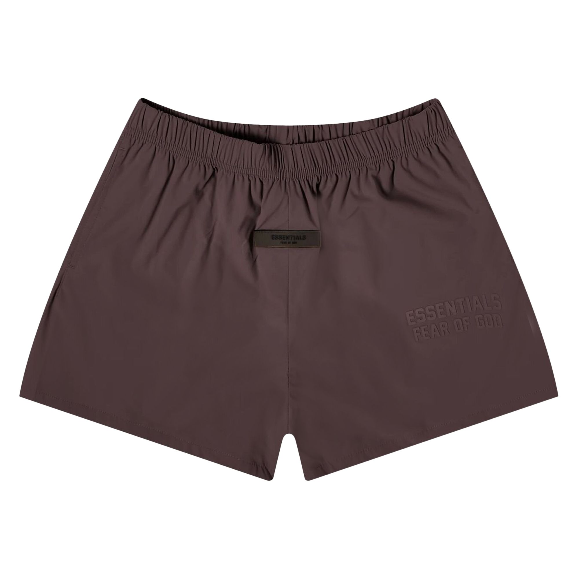 Pre-owned Essentials Fear Of God  Running Nylon Short 'plum' In Brown