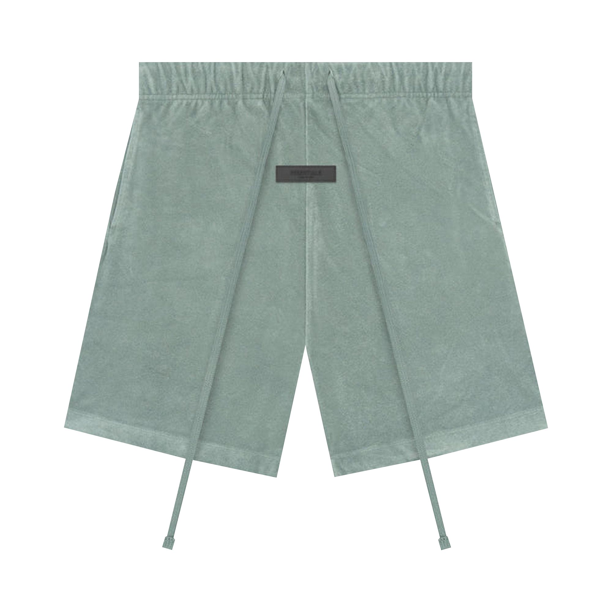 Pre-owned Essentials Fear Of God Terry Short 'sycamore' In Green