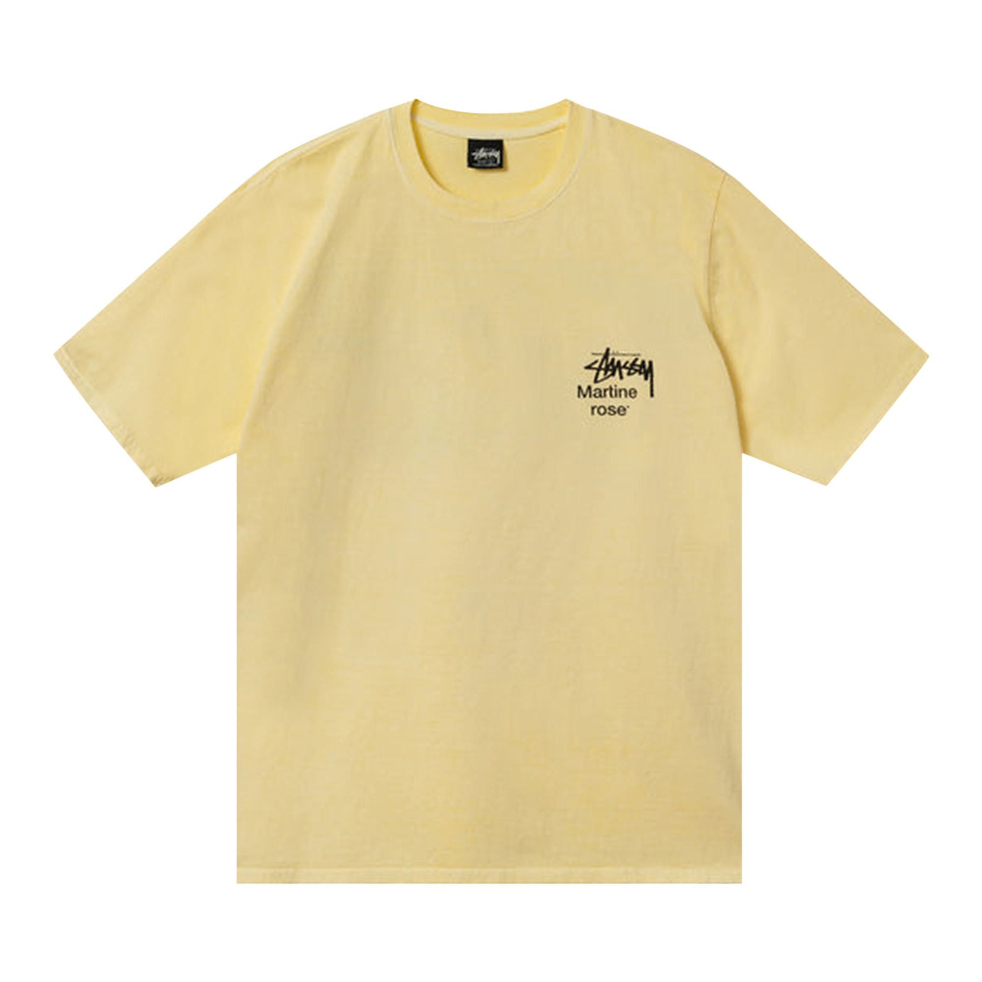 Pre-owned Stussy X Martine Rose Collage Pigment Dyed Tee 'lemon' In Yellow