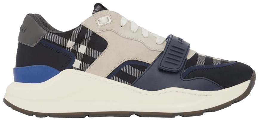 Buy Burberry Check Sneakers 'Dark Charcoal Blue' 8060621 GOAT