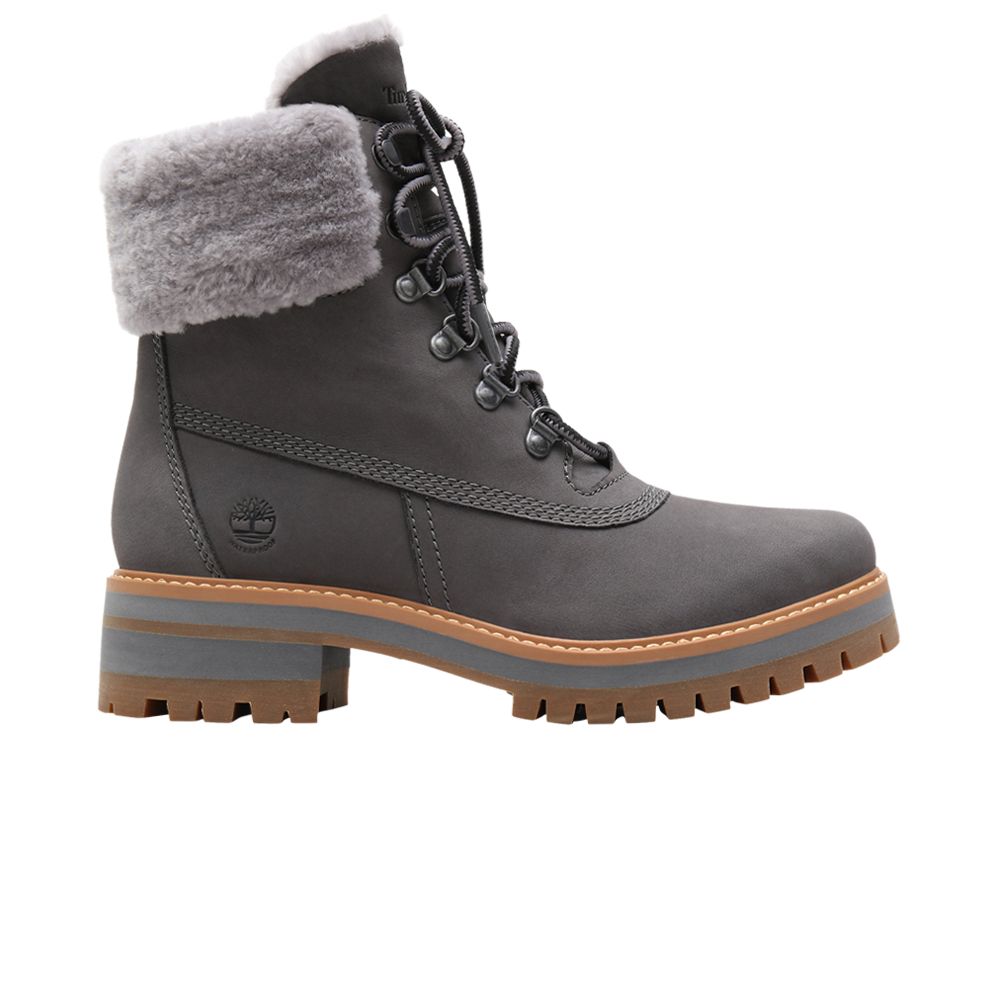 Pre-owned Timberland Wmns Courmayeur Valley 6 Inch Shearling Boot 'medium Grey'