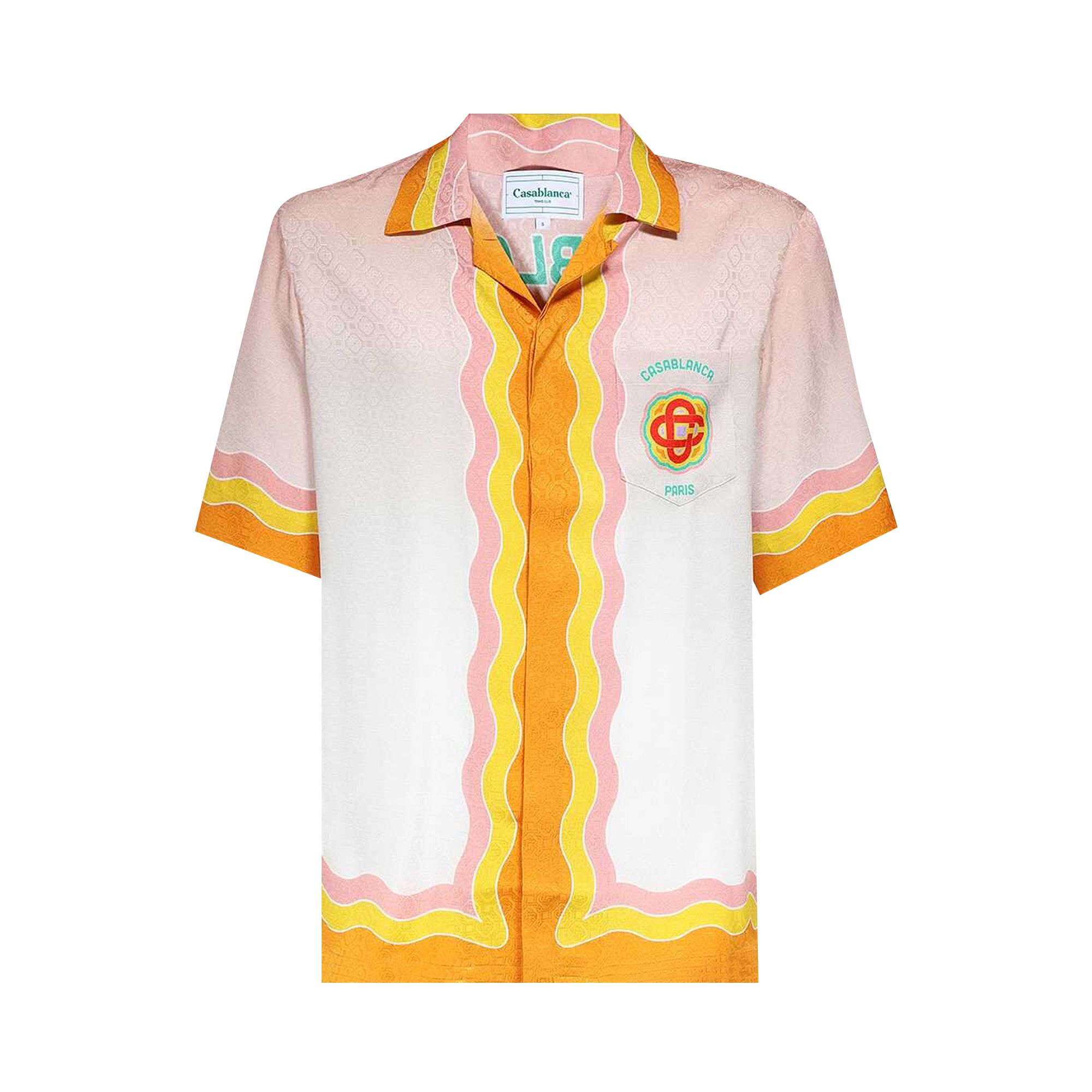 Pre-owned Casablanca Cuban Collar Short-sleeve Shirt 'rainbow Monogram' In Multi-color