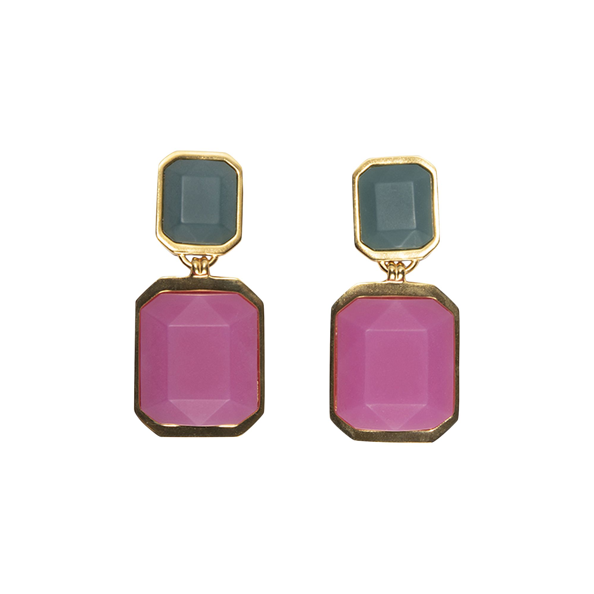 Pre-owned Saint Laurent Octagon Earring 'dore/ice Effect Blue'