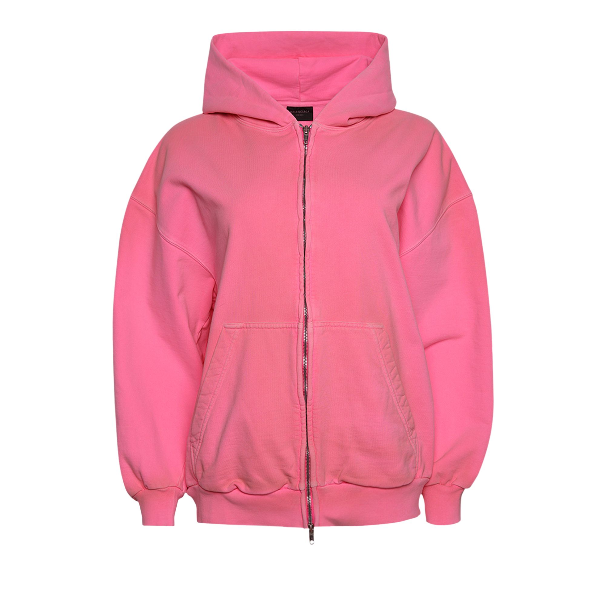 Pre-owned Balenciaga Small Zip Up Hoodie 'pink Fluo' | Women's Size S