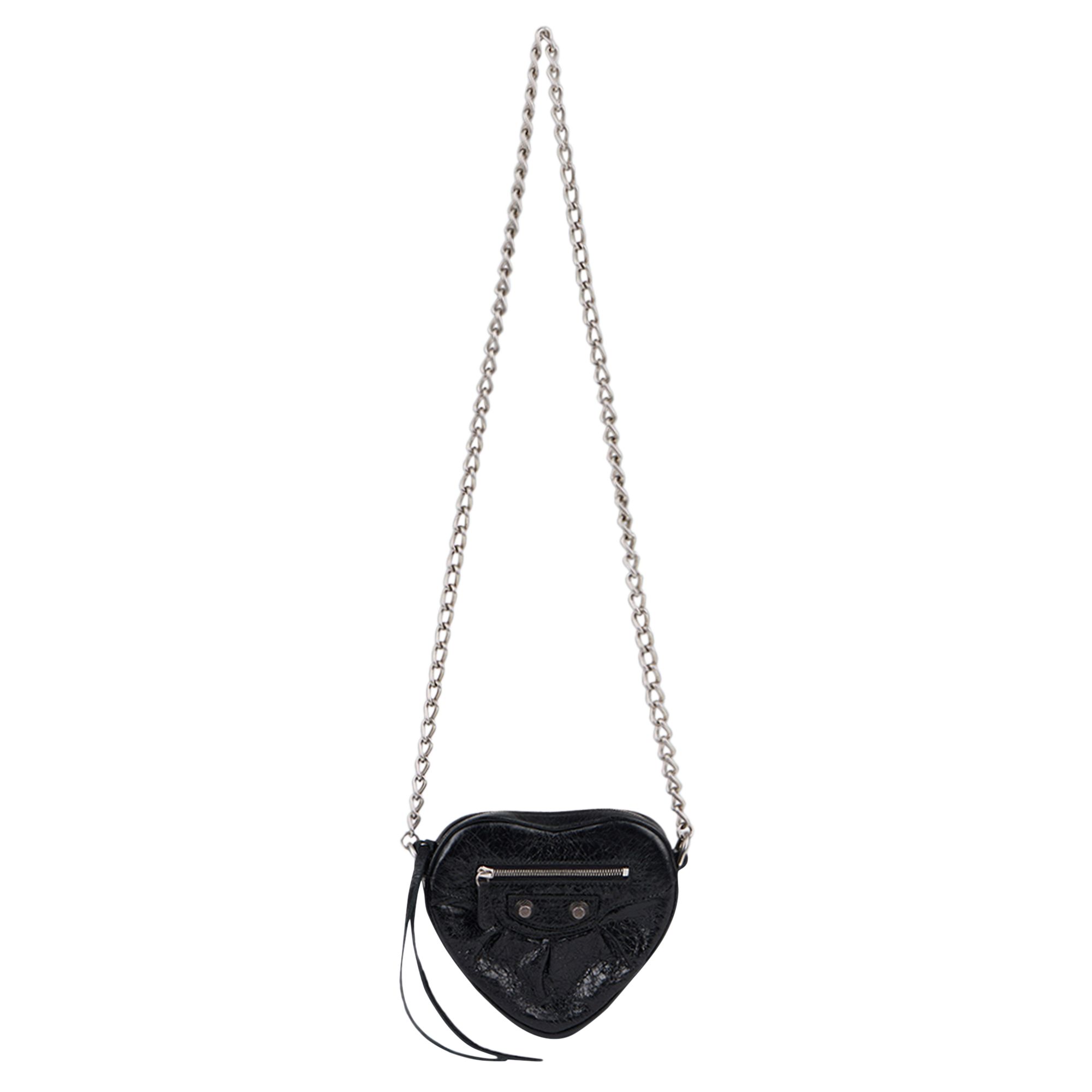 Pre-owned Balenciaga Cagole Heart Mini Bag 'black'