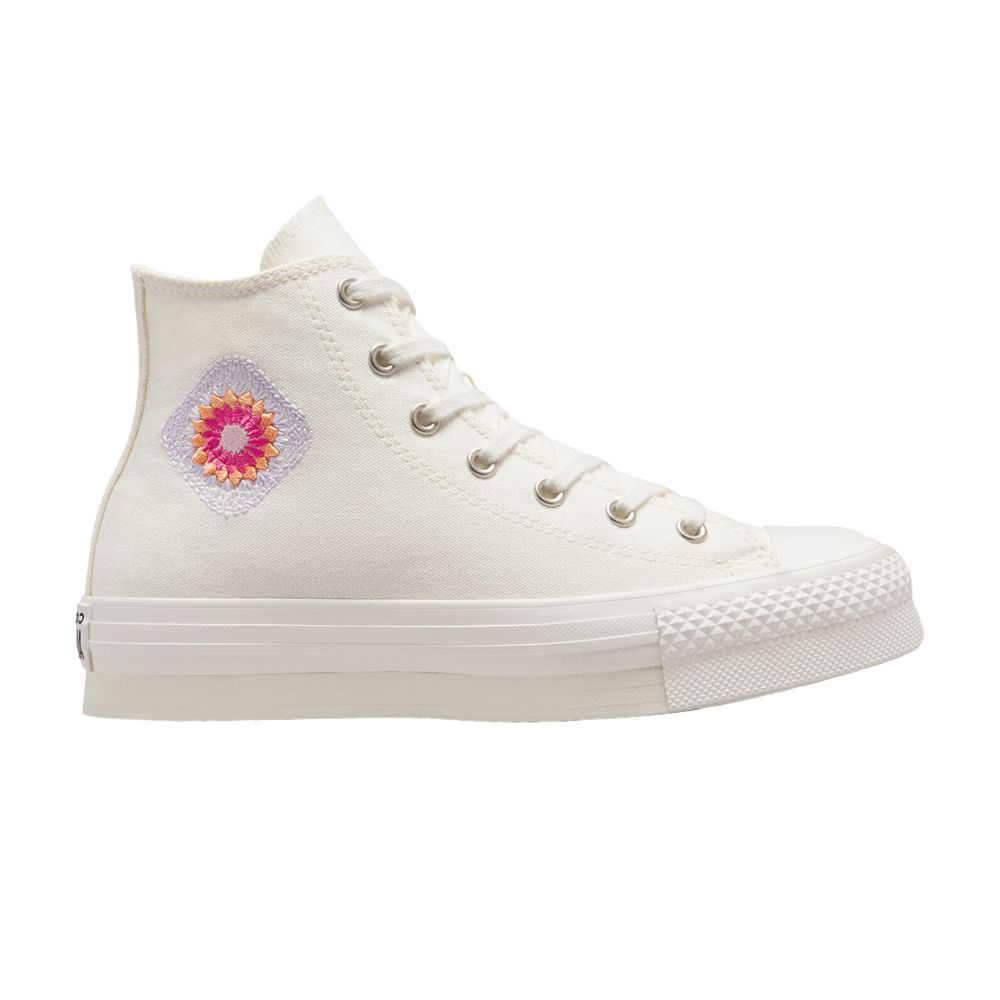 Pre-owned Converse Chuck Taylor All Star Eva Lift Platform High Gs 'festival Florals' | Cream | Kid's Size 4