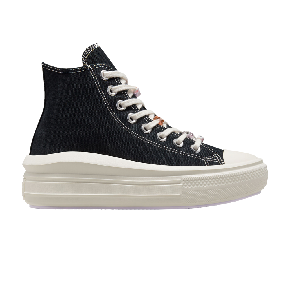 Pre-owned Converse Wmns Chuck Taylor All Star Move Platform High 'diy Beads' In Black