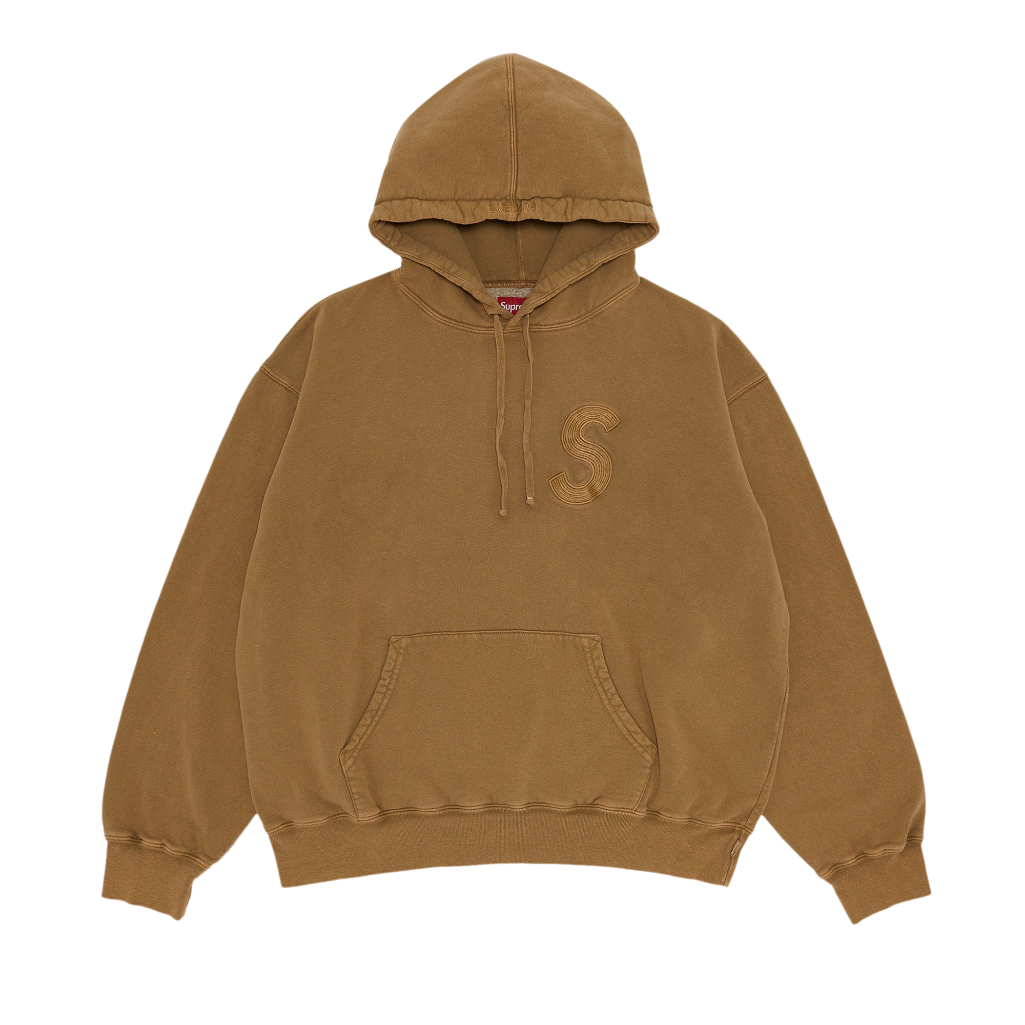 Pre-owned Supreme Overdyed S Logo Hooded Sweatshirt 'tan'