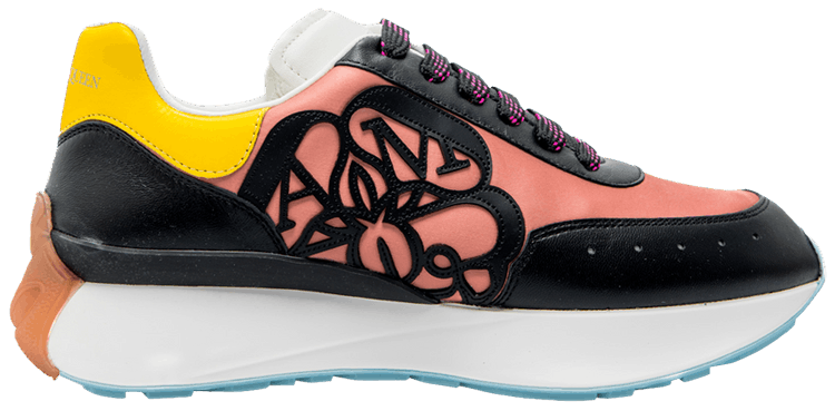 Alexander McQueen Sprint Runner Black Coral Yellow