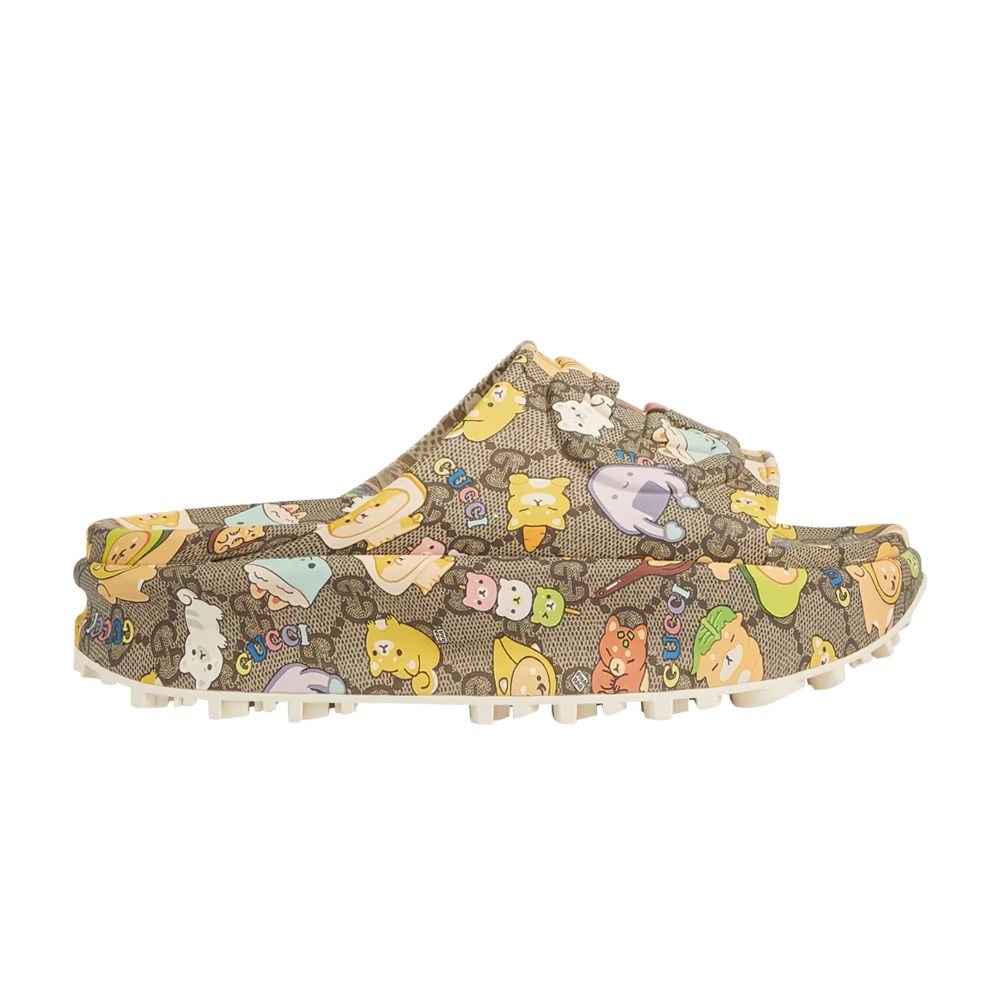 Pre-owned Gucci Pikarar X Wmns Slide Sandal 'gg Animal Print' In Brown