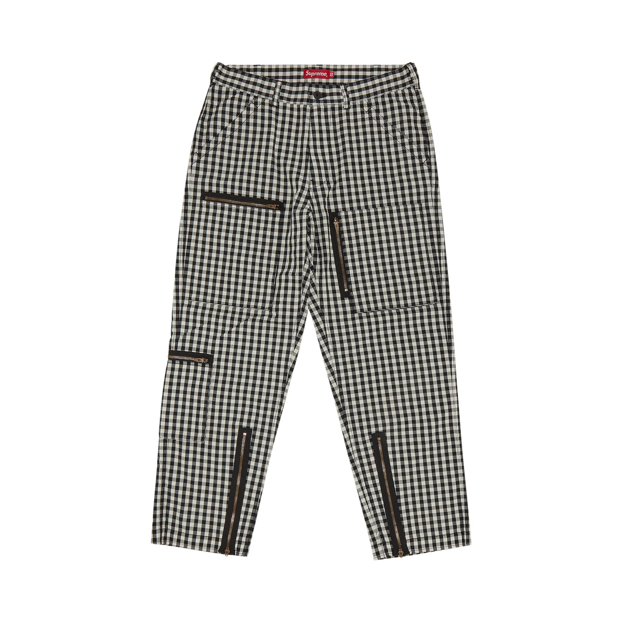 SUPREME SUPREME GINGHAM FLIGHT PANT 'BLACK'