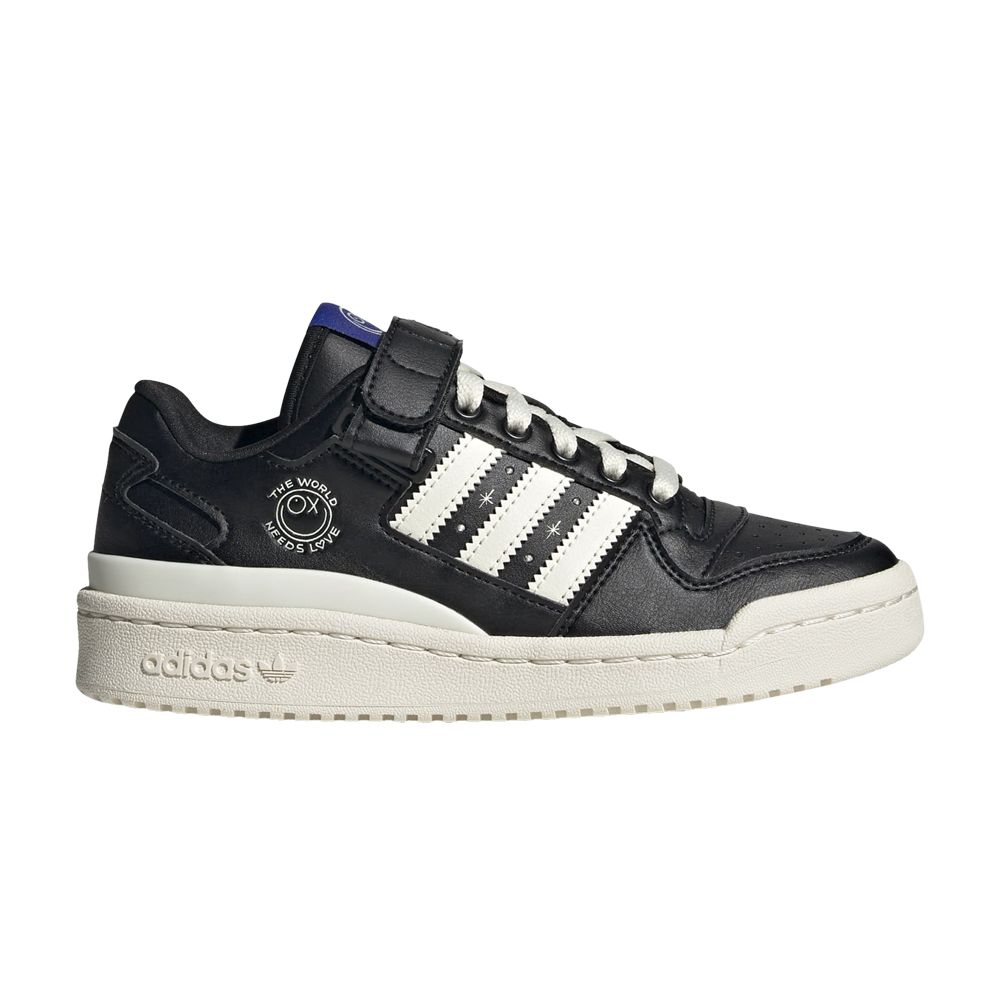 Pre-owned Adidas Originals Adidas André Saraiva X Forum Low Big Kid 'the World Needs Love' | Black | Kid's Size 3.5